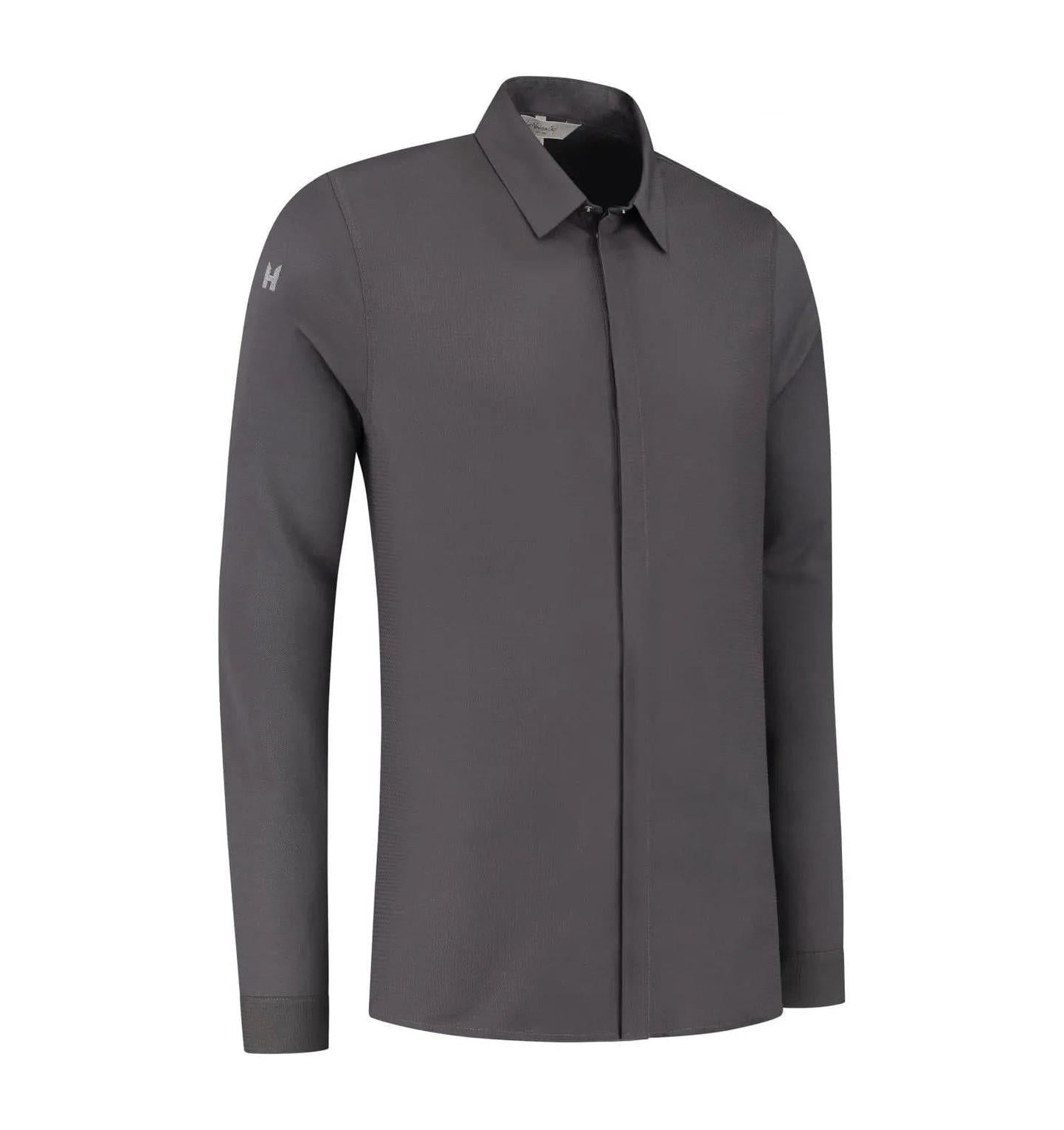 Le Nouvean Chef Fabrice Men's Coat-Dark Grey-SIDEview