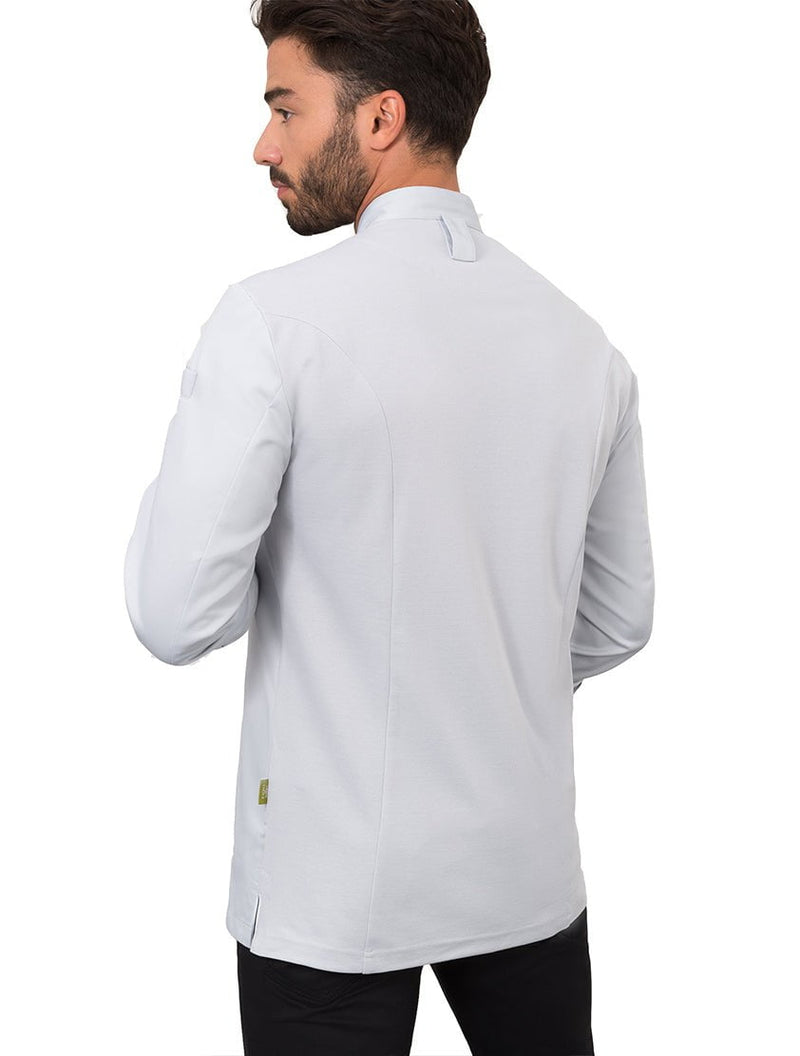 Le Nouveau Alain Chef Jacket Pearl Grey -back