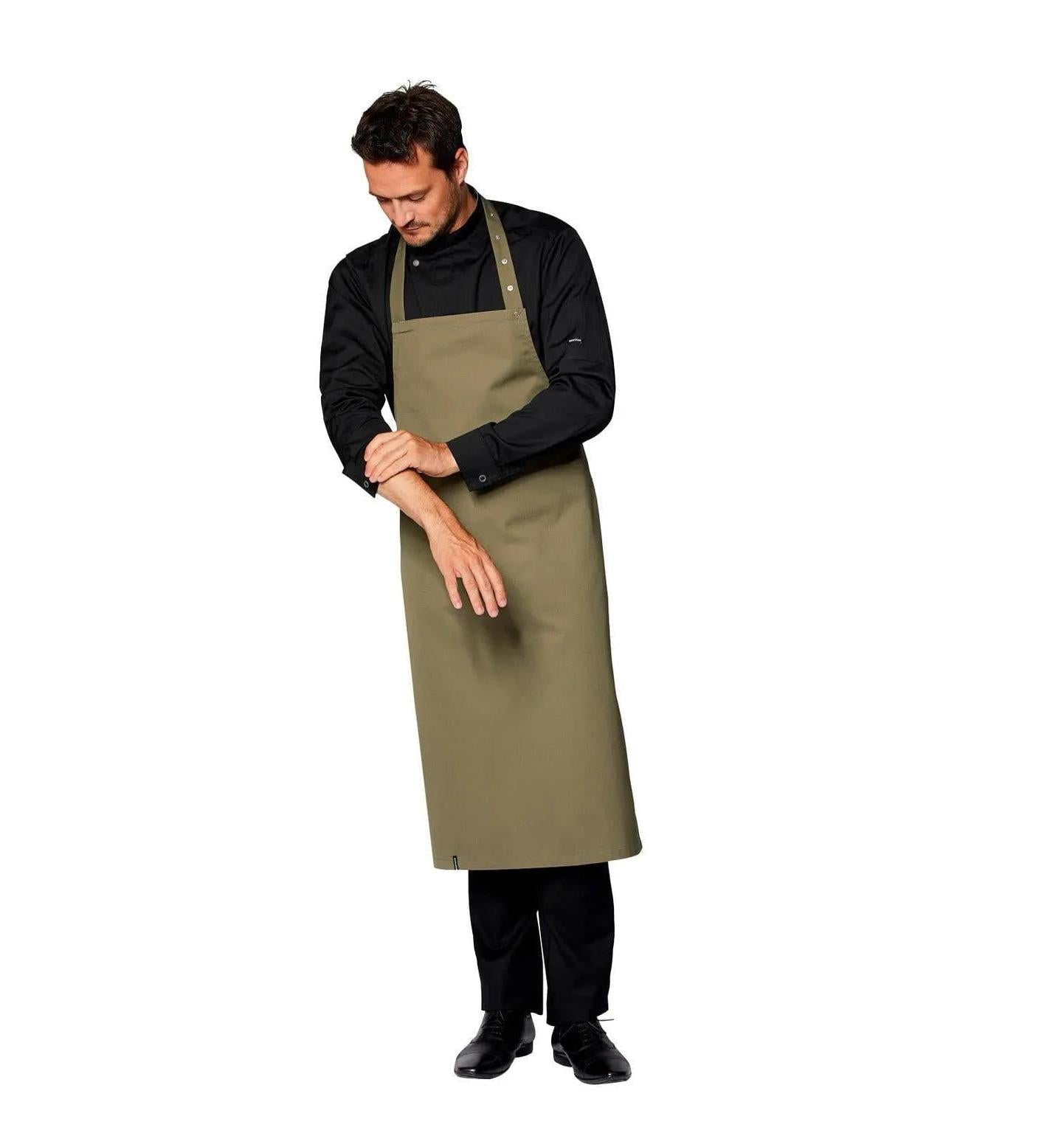 Kentaur 30330 Raw Bib Apron Hunter Green -Frontview