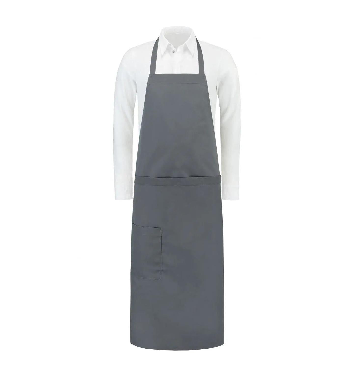 Le Nouvean Chef Phoenix Bib Aprons Nibus Grey-Frontview