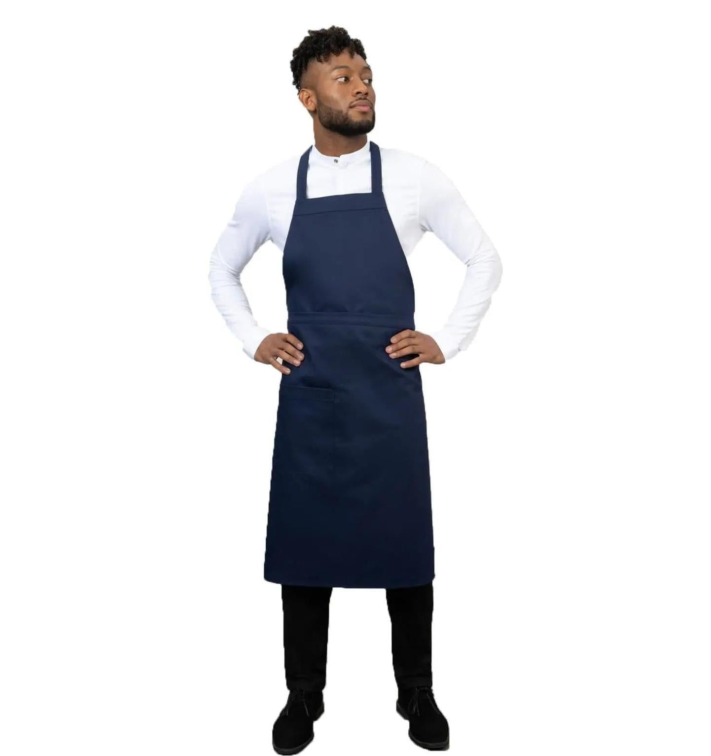 Le Nouvean Chef Phoenix Bib Aprons Navy-Frontview