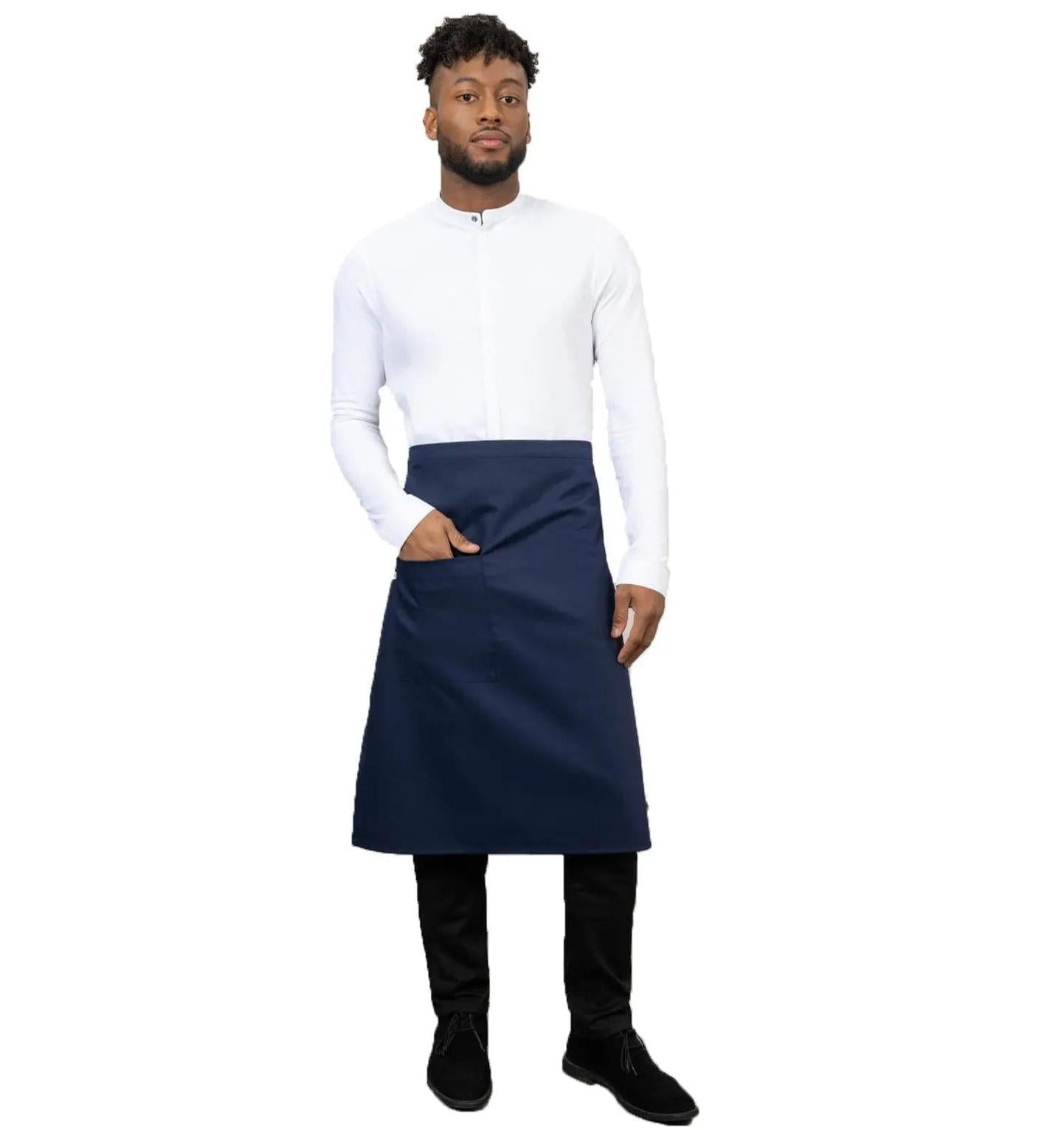Le Nouvean Chef Phoenix Bib Aprons Navy-Frontview