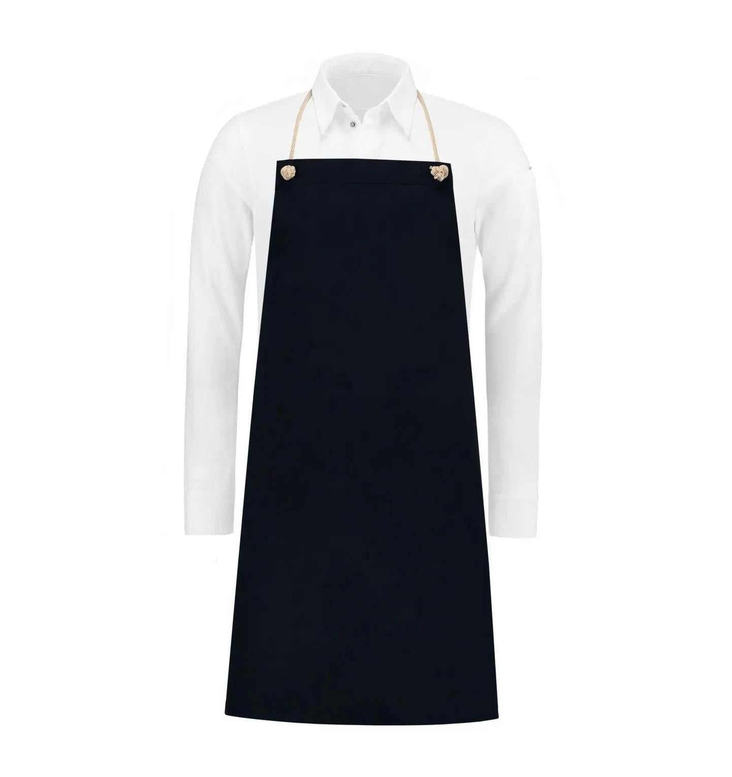 Le Nouvean Chef Spanish Bib Aprons Black-Frontview