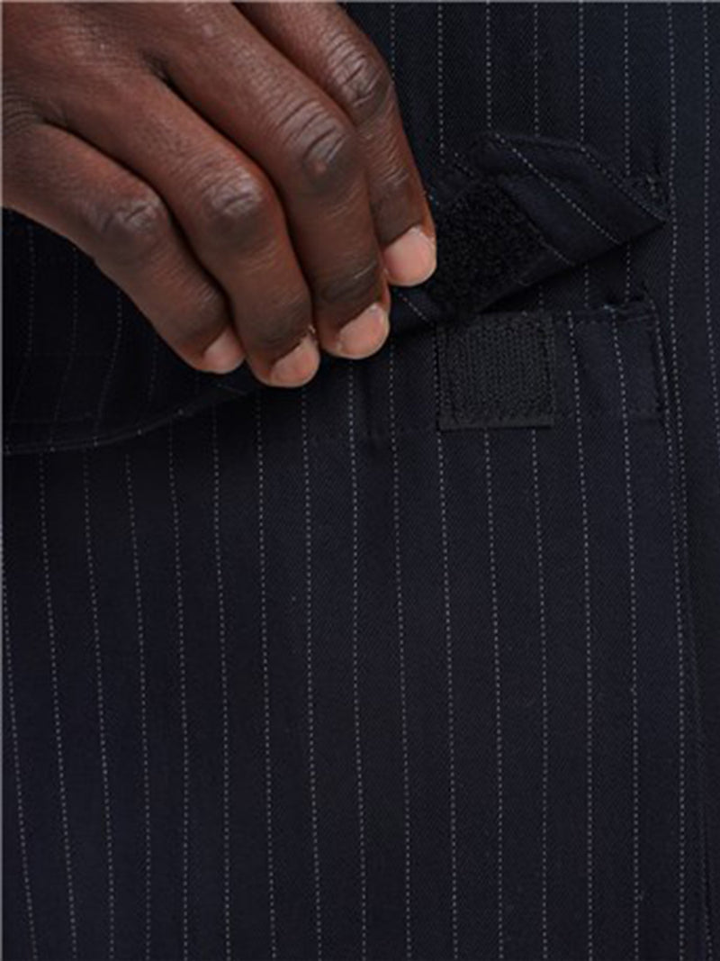 Chefwear Cargo Chef Pants 3200 Black with Grey Pinstripes-pocketview