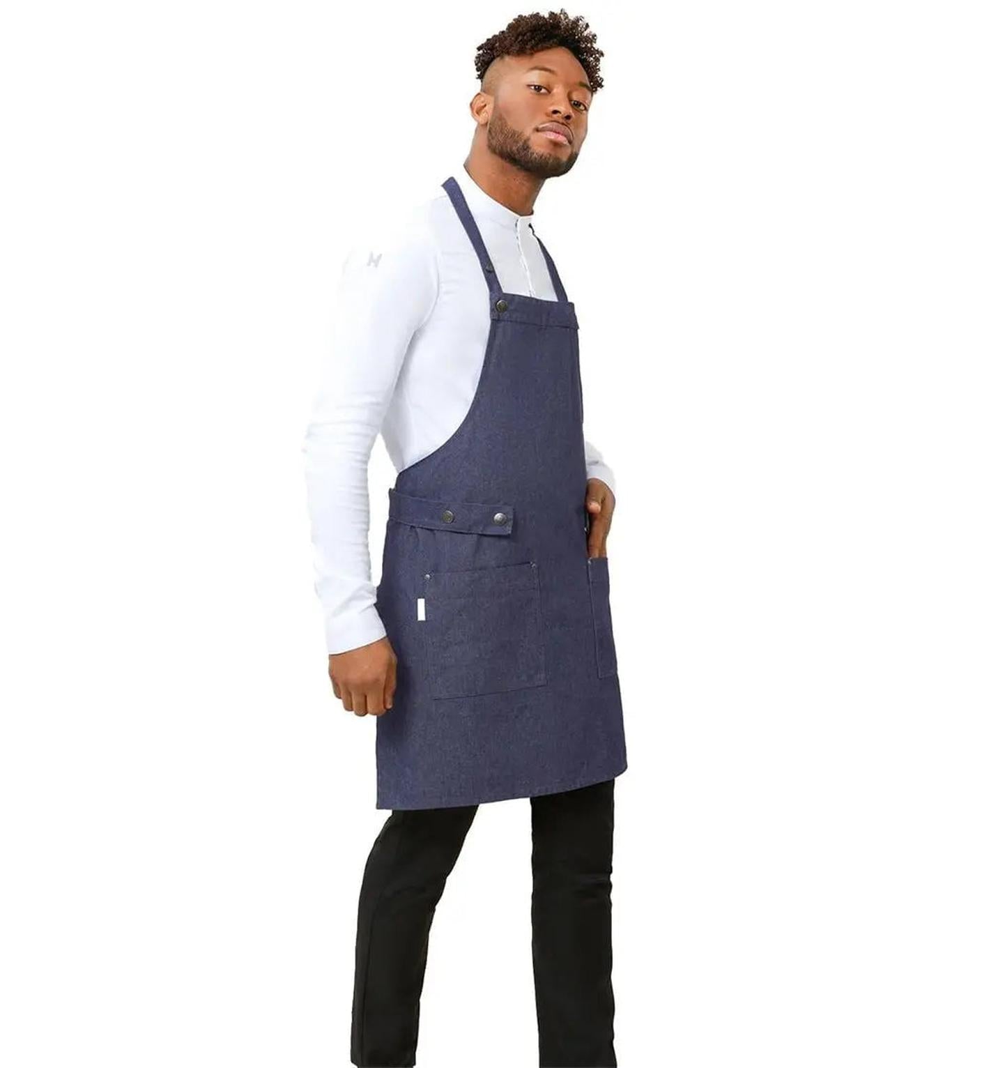 Le Nouveau Chef Dakota Chef Aprons-‍Blue Denim