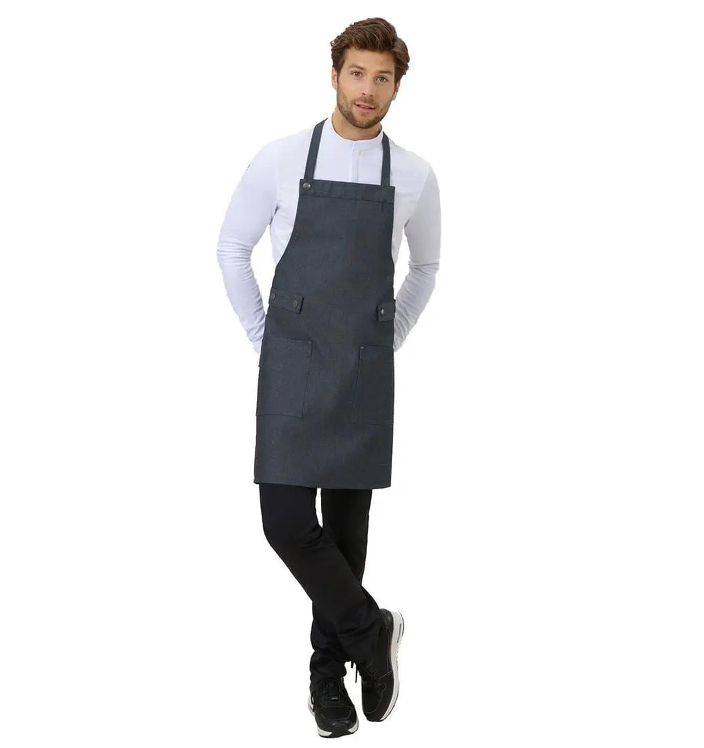 Le Nouveau Chef Dakota Chef Aprons-‍BlACKDenim