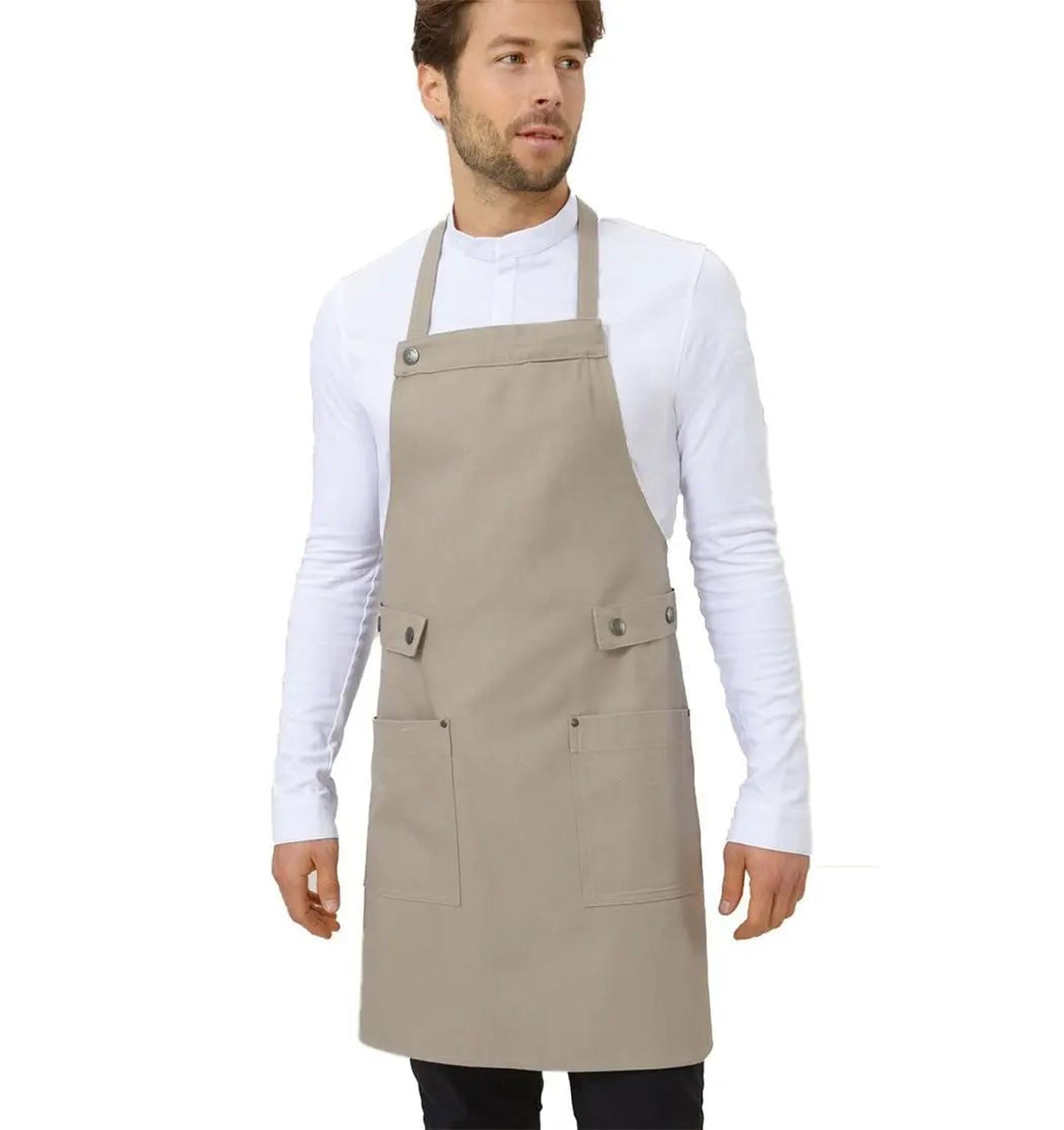 Le Nouveau Chef Dakota Chef Aprons-‍Sand Canvas