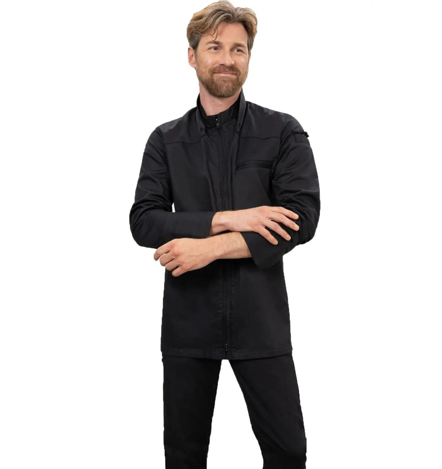Le Nouveau Chef Nero Chef Jackets-Black-frontview