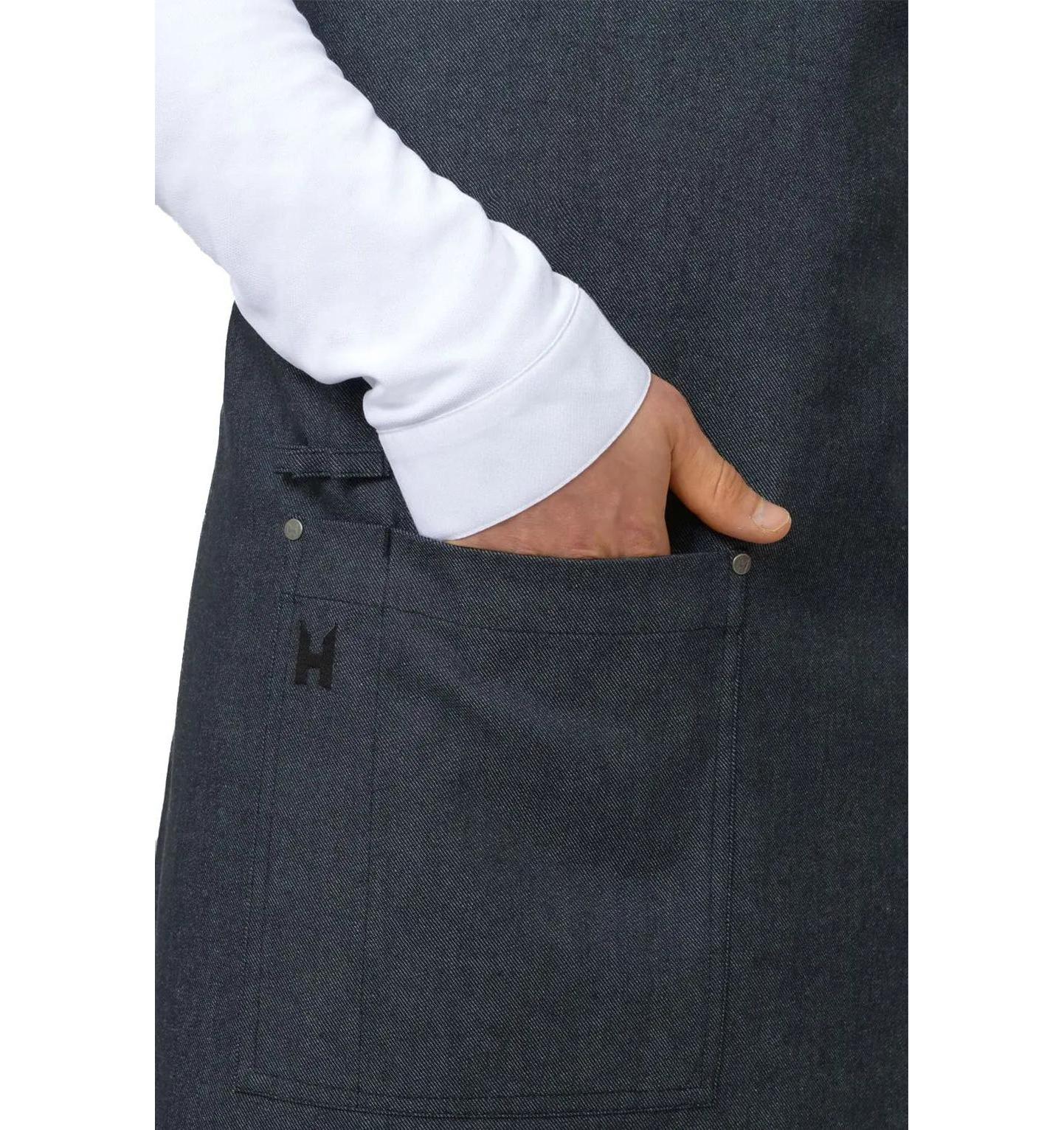 Le Nouveau Chef Eden Chef Aprons-Heavy Black Denim