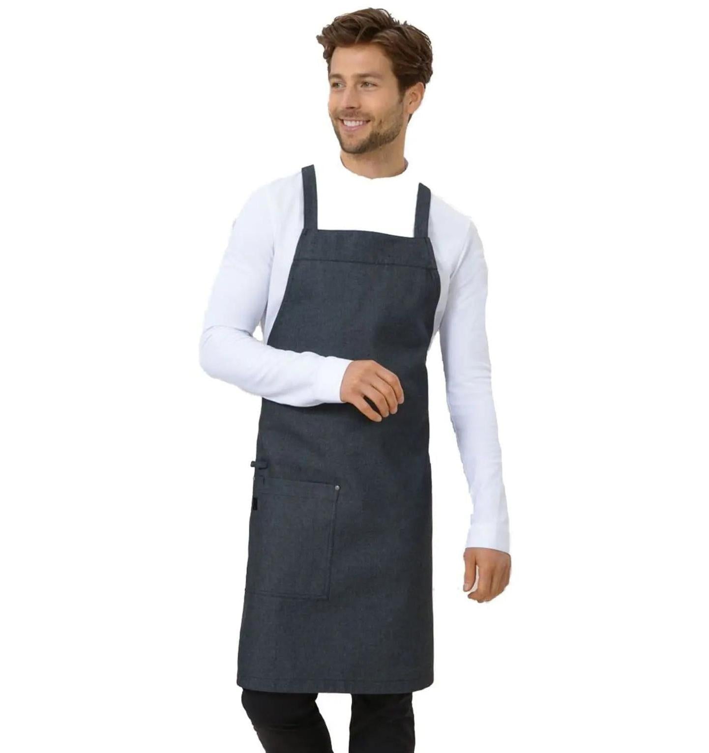 Le Nouveau Chef Eden Chef Aprons-Heavy Black Denim