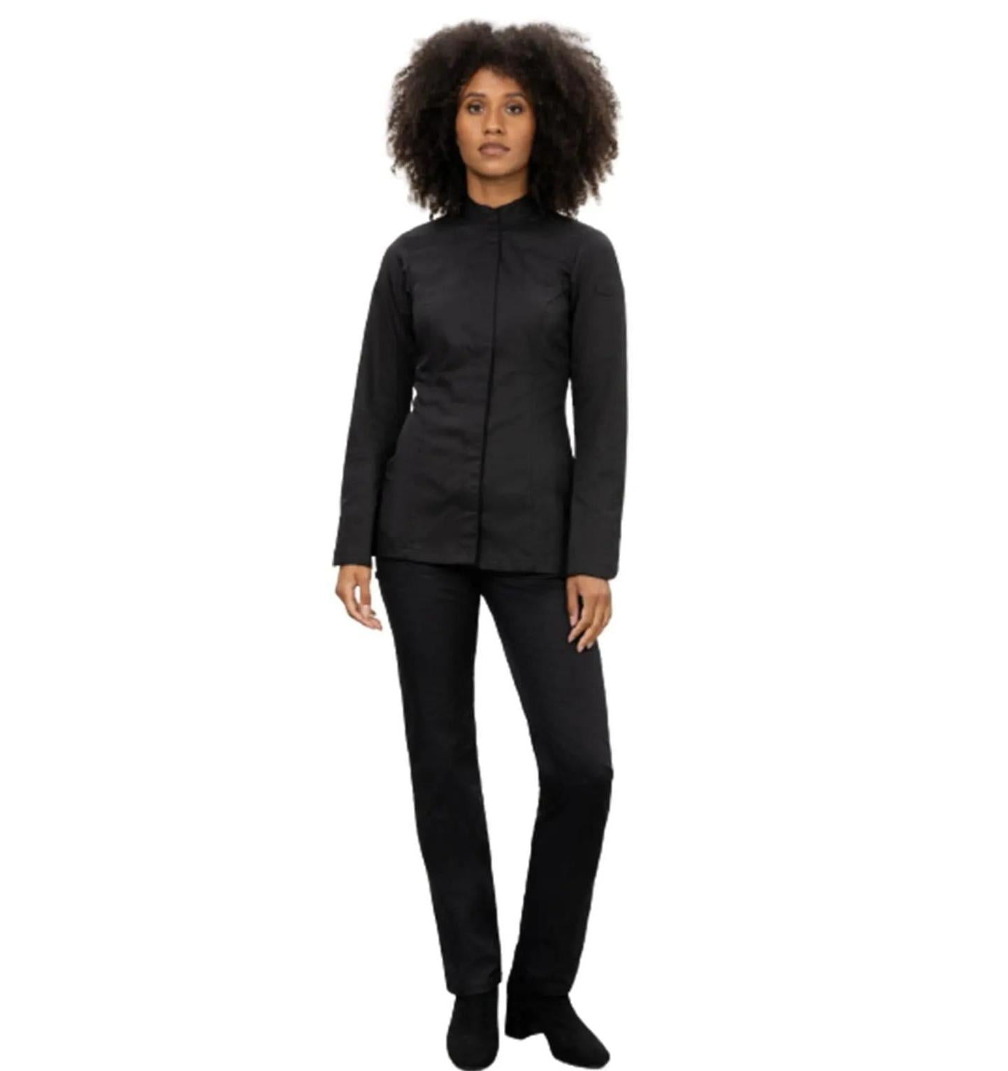 Le Nouveau Elise Chef Jacket Black-Frontview
