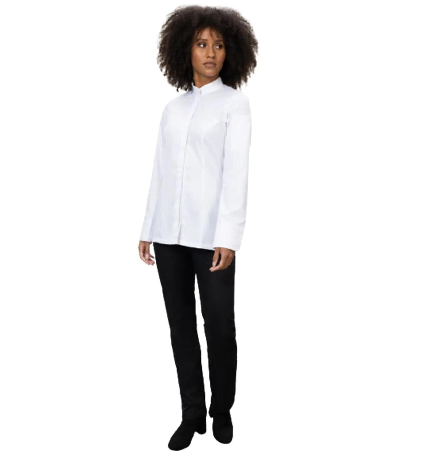 Le Nouveau Elise Chef Jacket White-Frontview