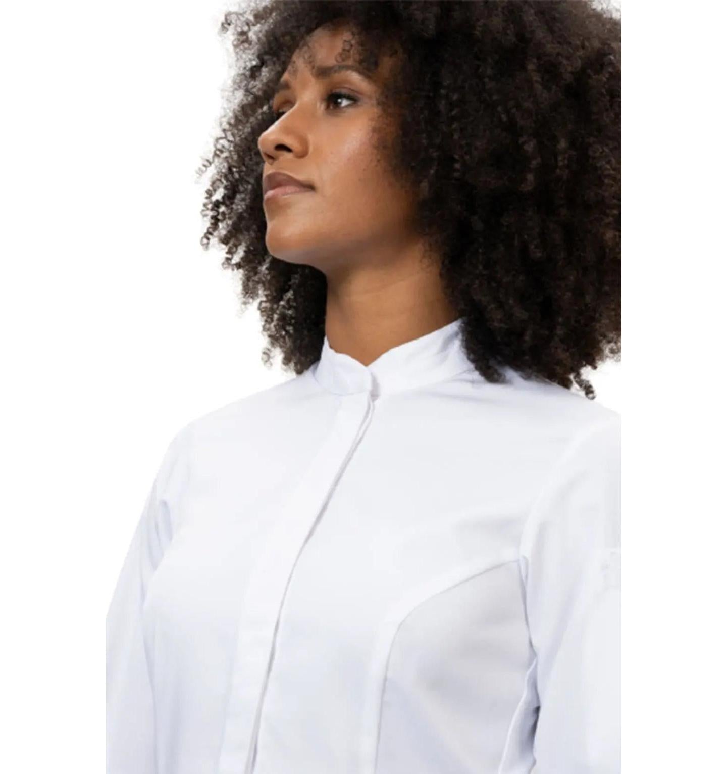 Le Nouveau Elise Chef Jacket White-Frontview