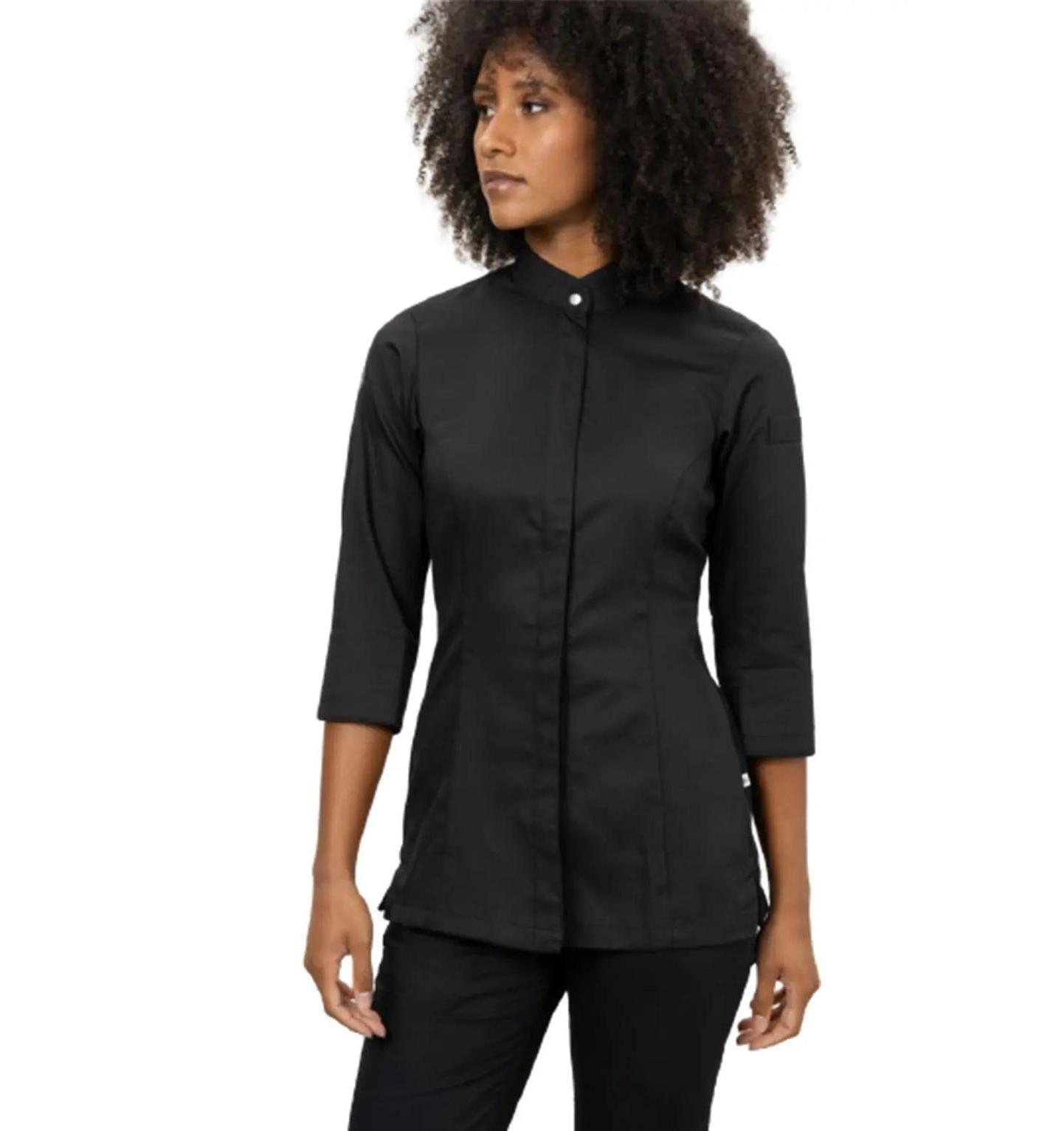 Le Nouveau Esmee Chef Jacket Black-frontview