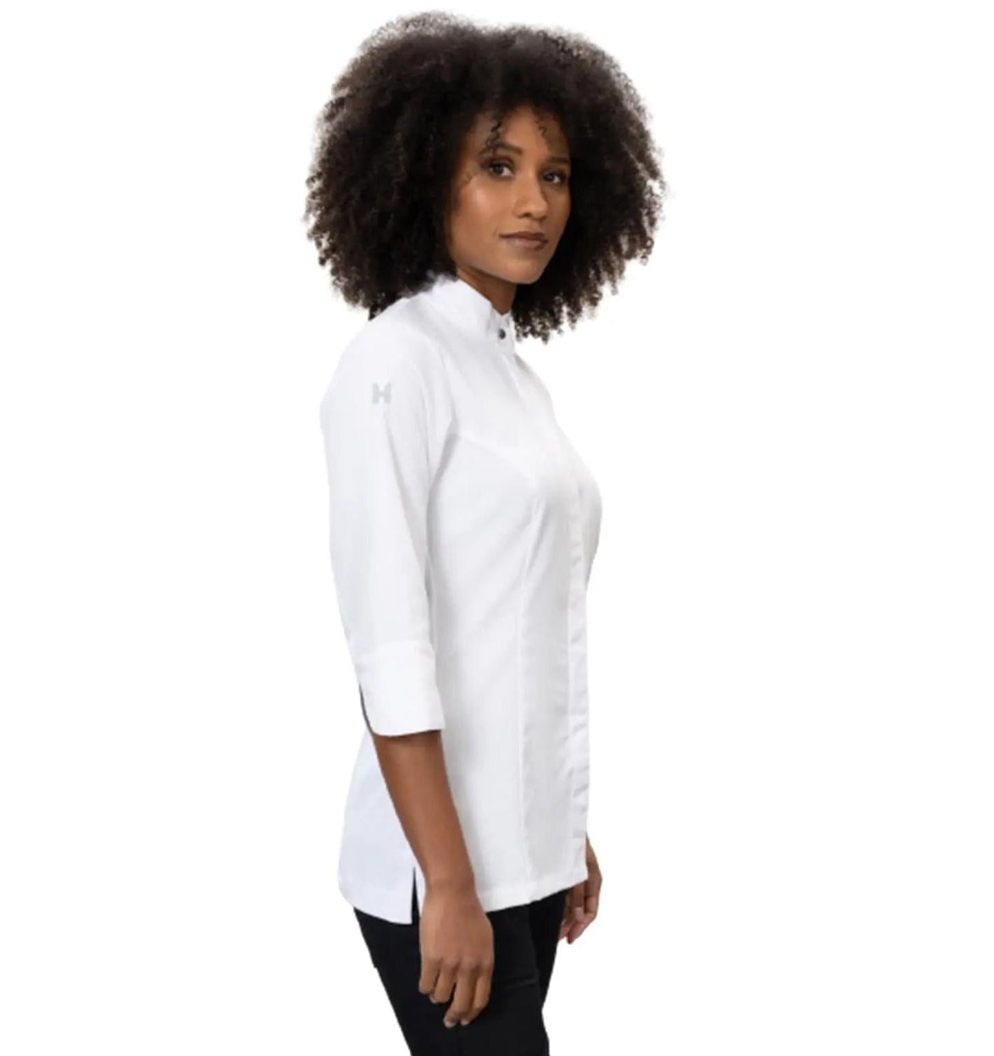 Le Nouveau Esmee Chef Jacket White-frontview