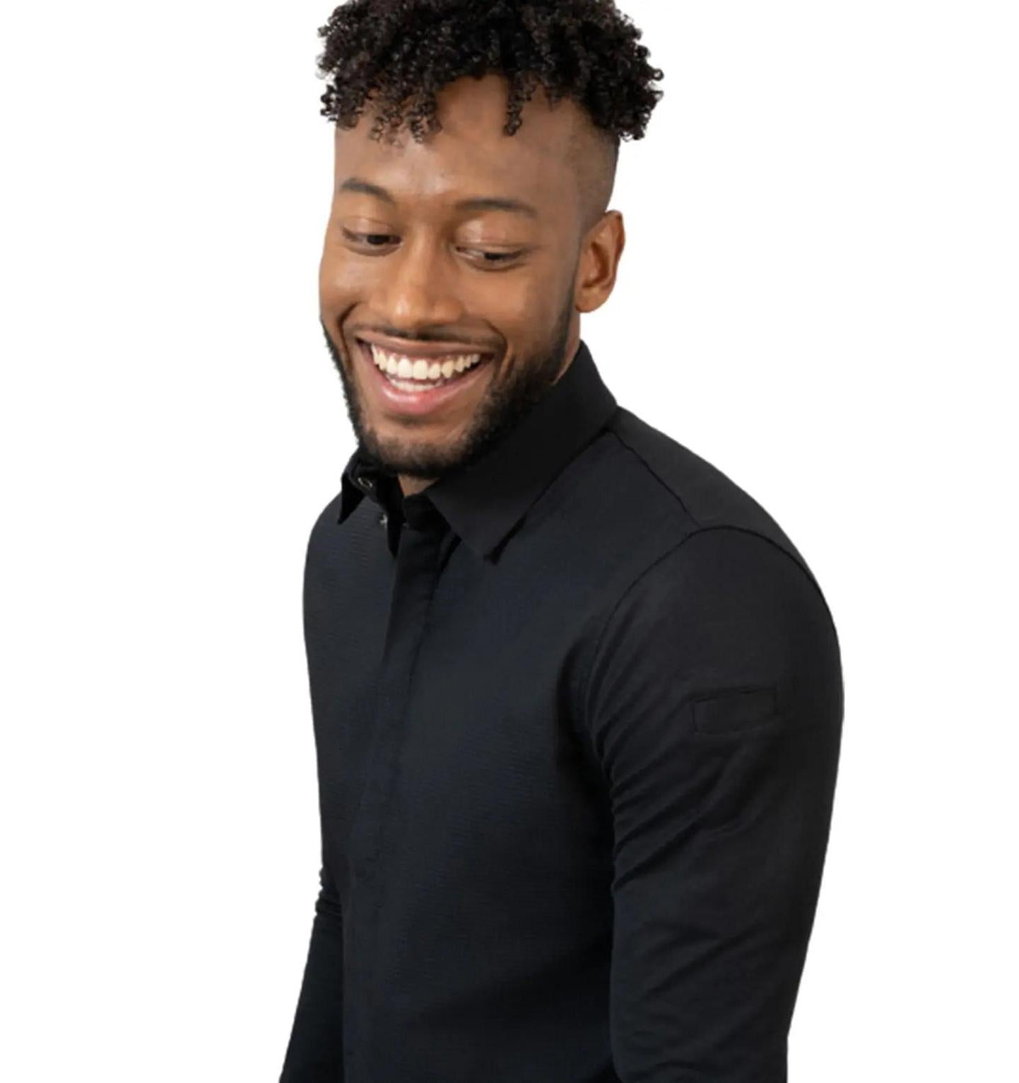 Le Nouvean Chef Fabrice Men's Coat-Black-Frontview