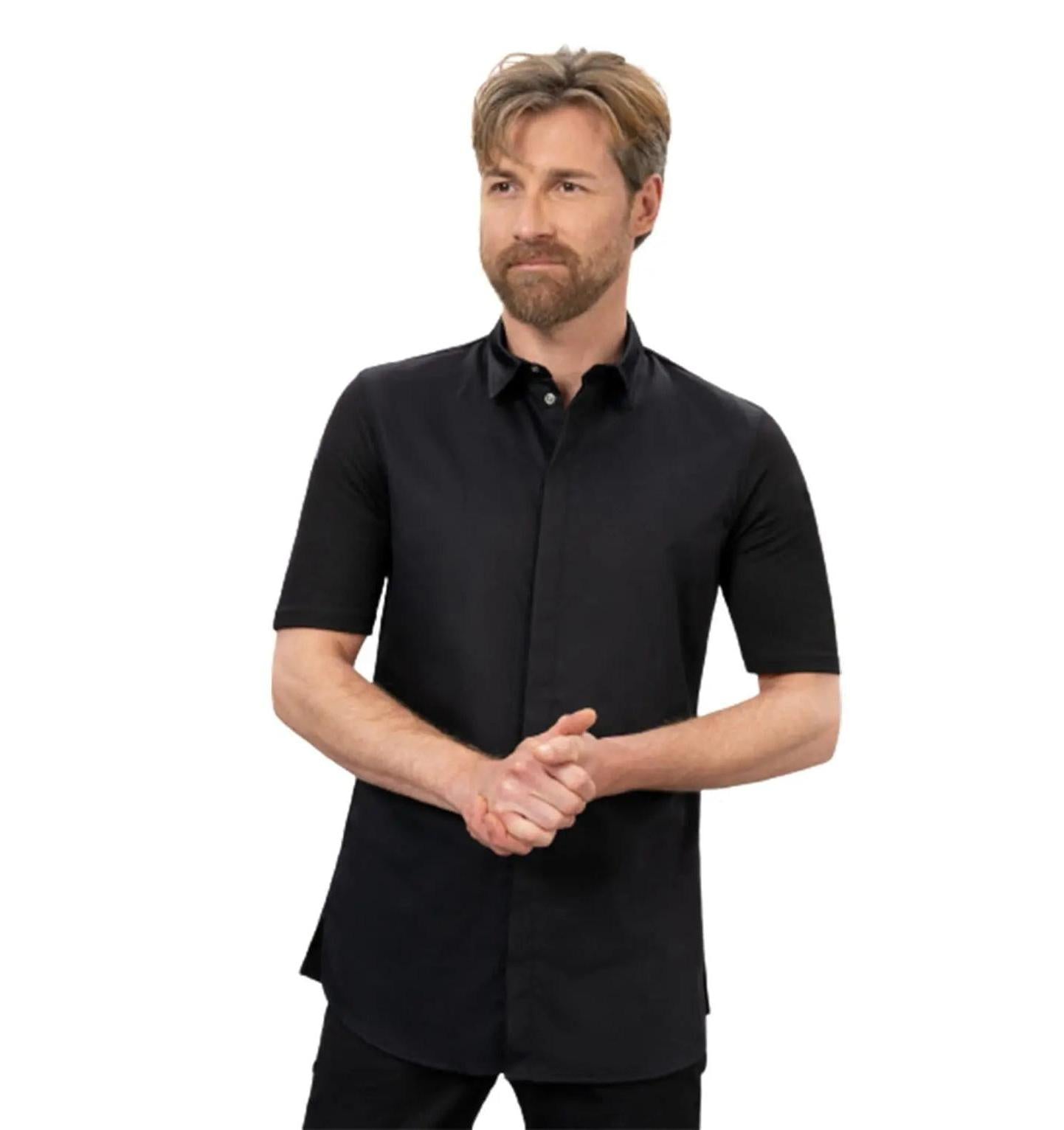 Le Nouvean Chef Gilles Men's Coat-Black-Frontview