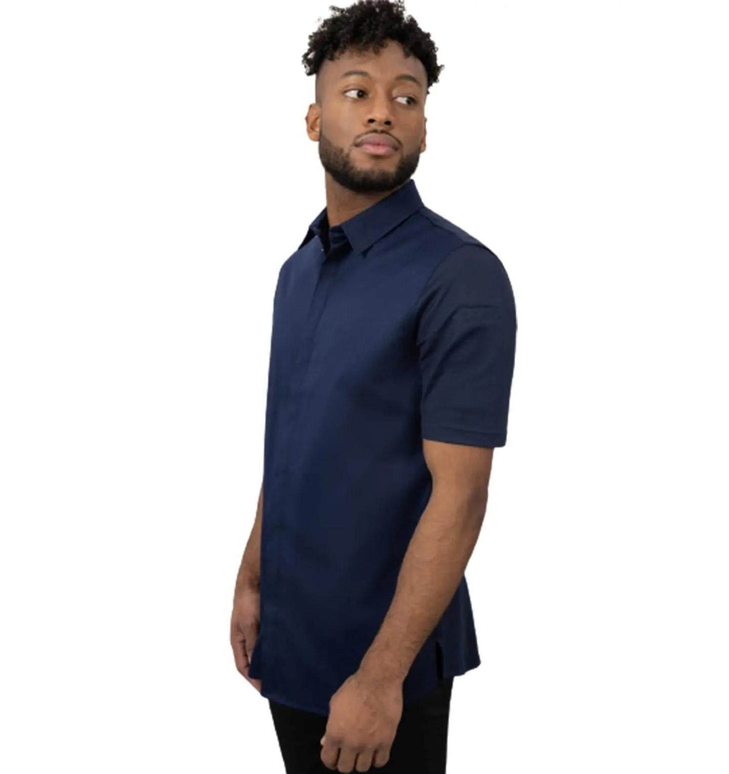 Le Nouvean Chef Gilles Men's Coat-Blue-Frontview