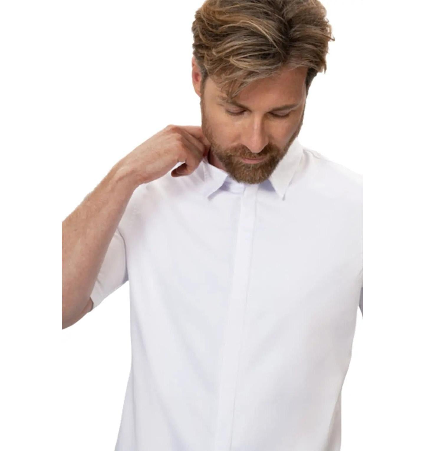 Le Nouvean Chef Gilles Men's Coat-White-Frontview