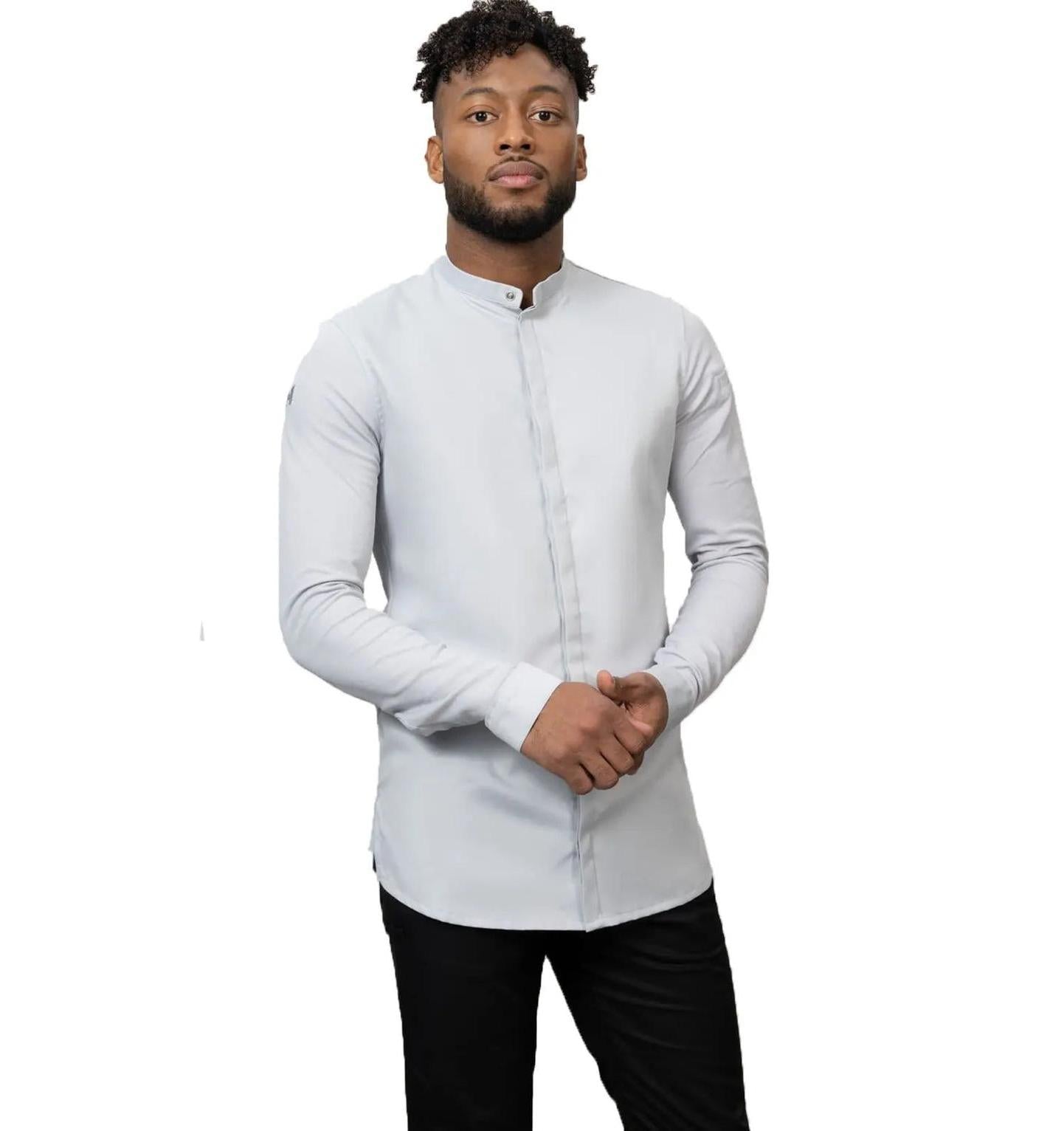 Le Nouveau Chef Julien Chef Jacket-Grey-Frontview