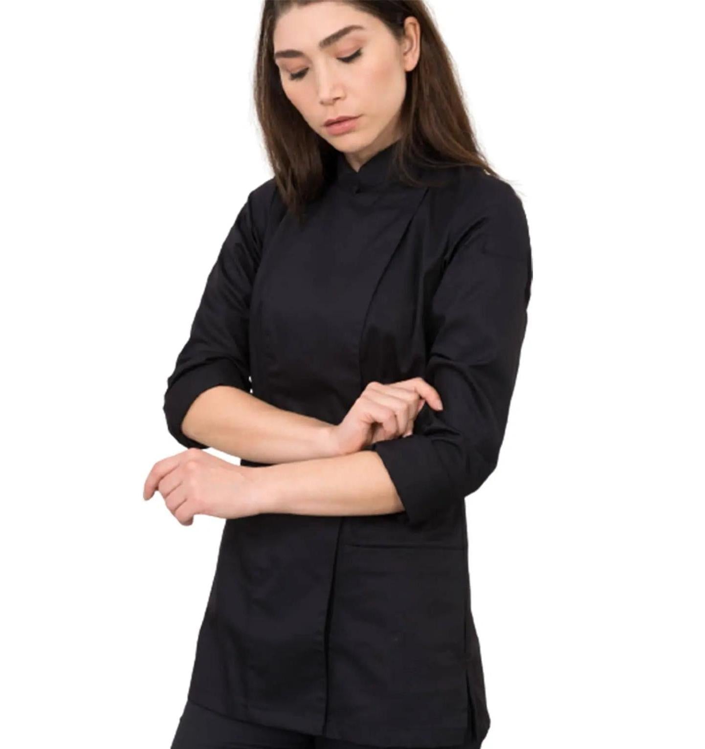 Le Nouveau Lynn Chef Jacket Black-frontview