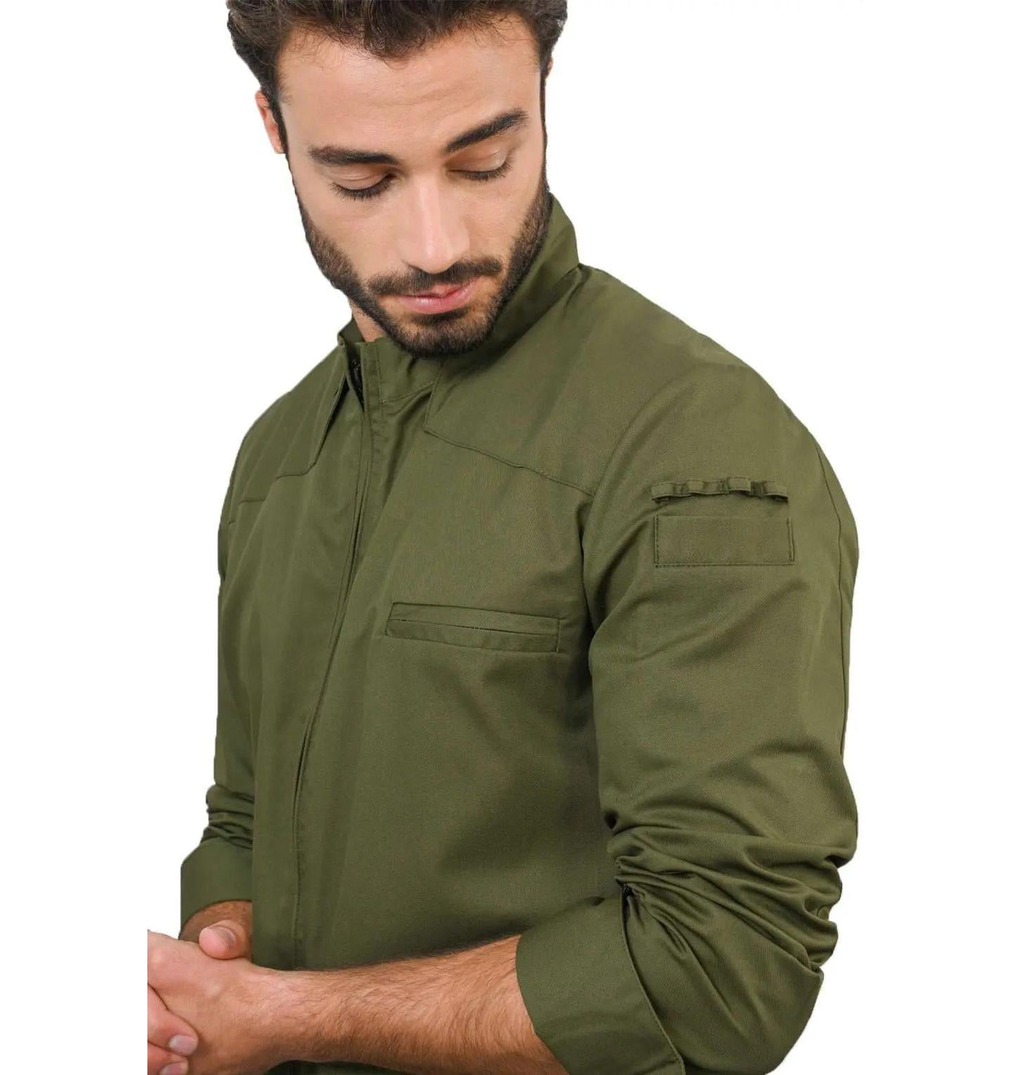 Le Nouveau Chef Nero Chef Jackets-Olivegreen-frontview
