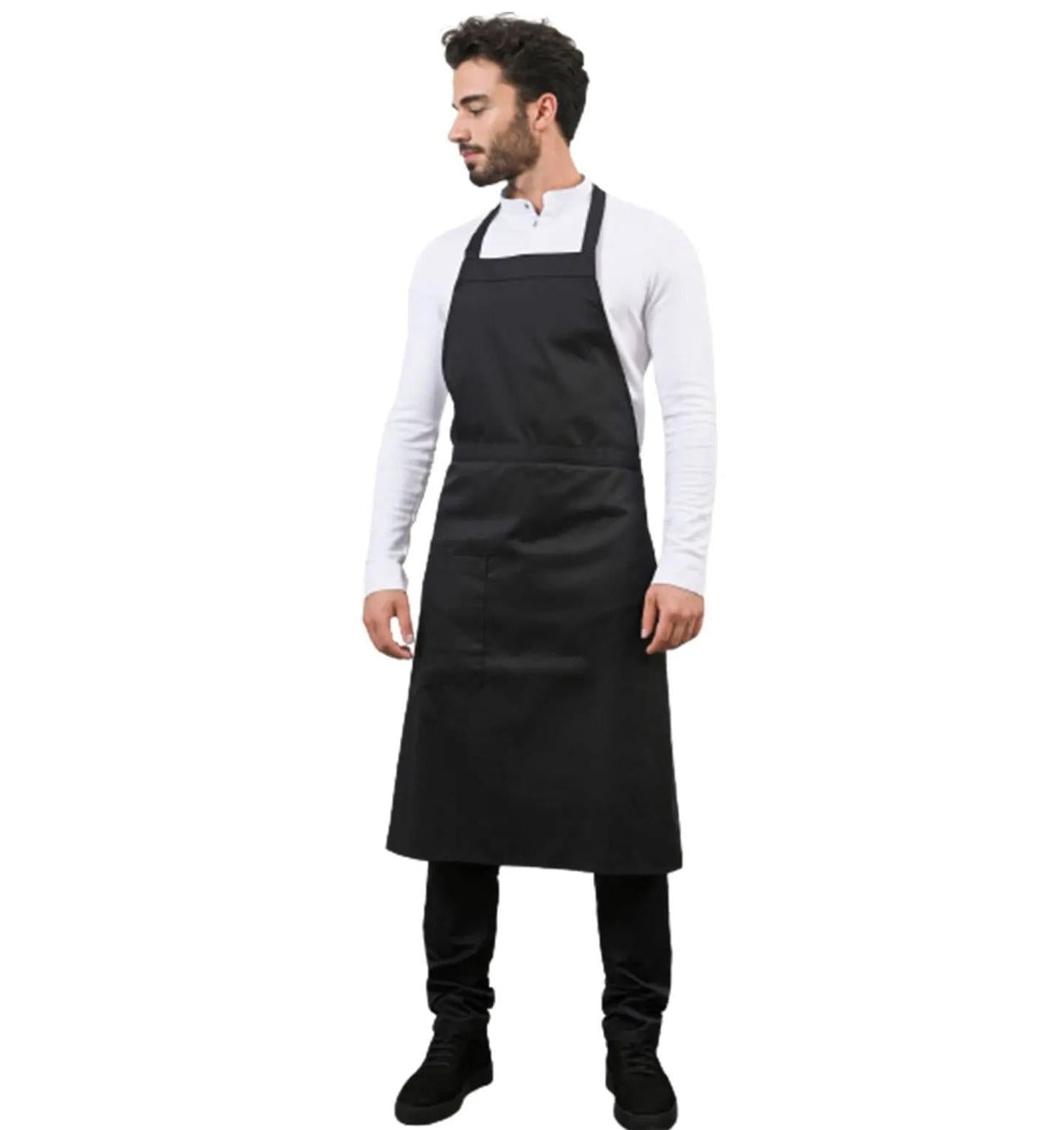 Le Nouvean Chef Phoenix Bib Aprons Black -Frontview