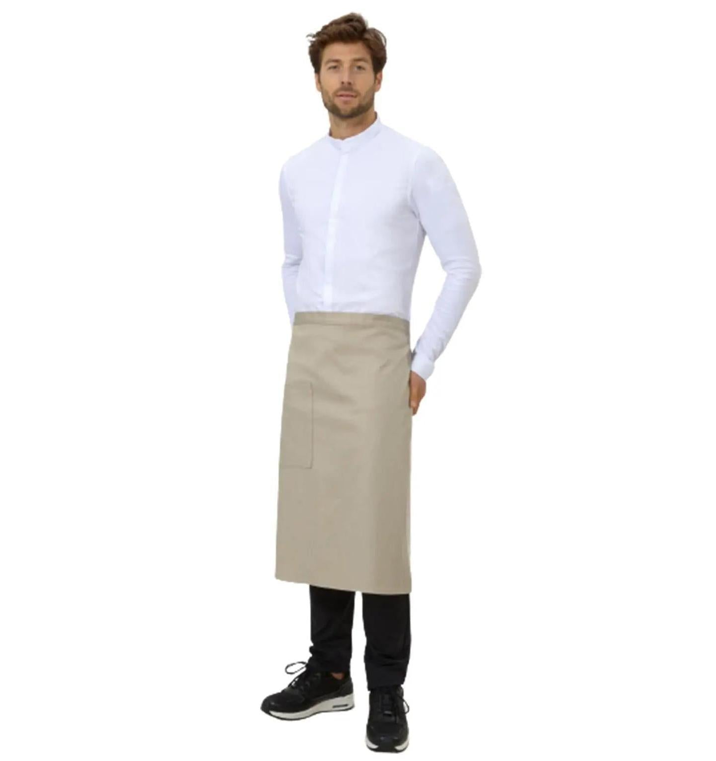 Le Nouvean Chef Phoenix Bib Aprons Sand Denim-Frontview