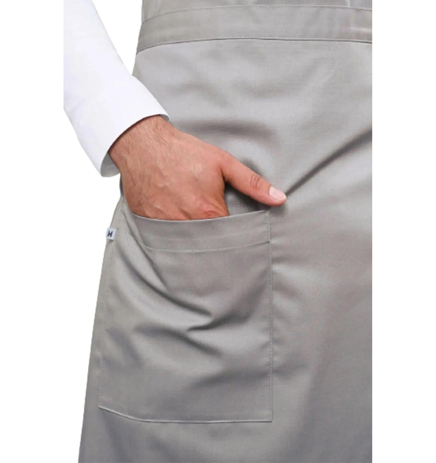 Le Nouvean Chef Phoenix Bib Aprons Slate Grey-Front pocketview