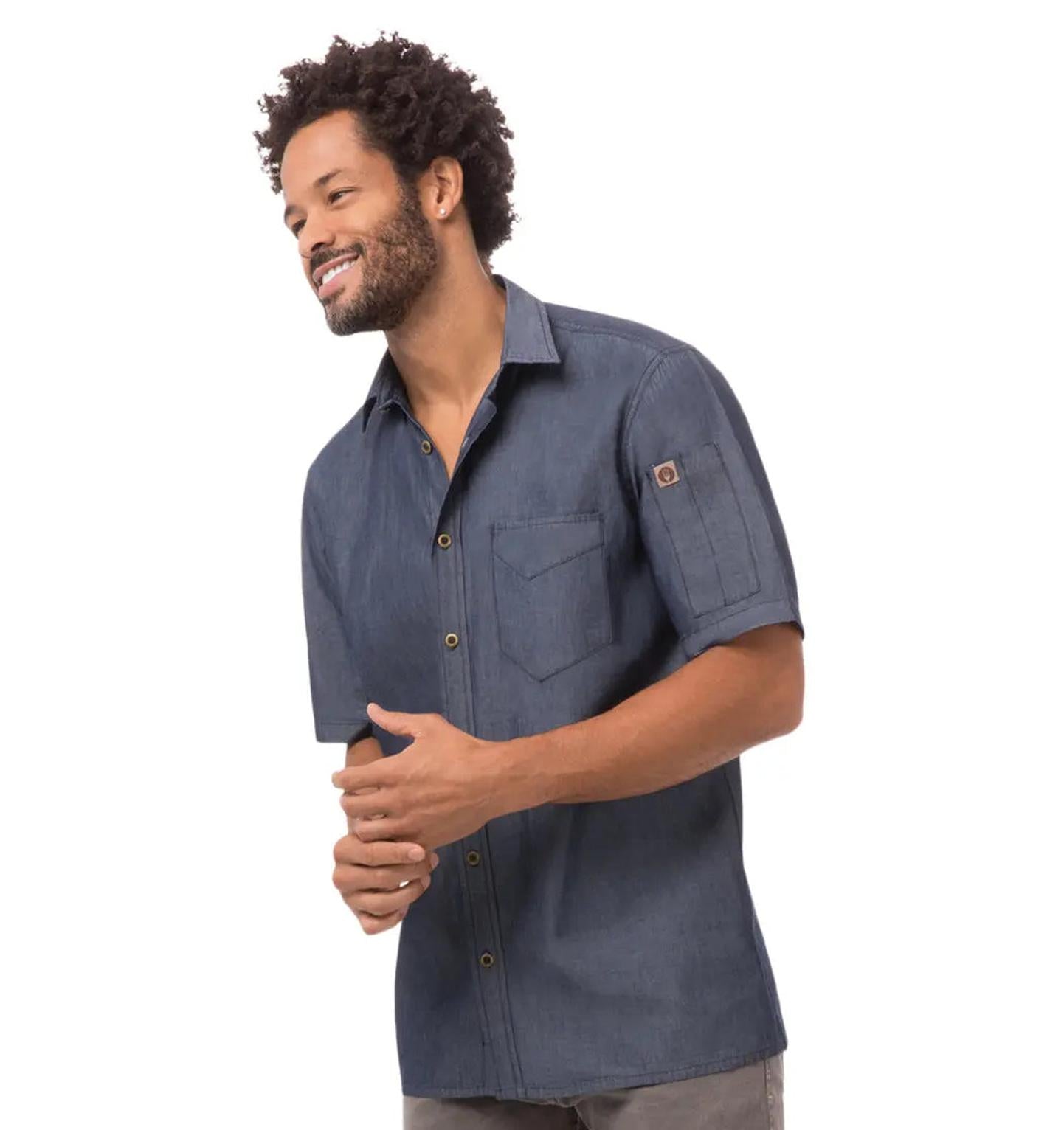 Chef Works Detroit Short Sleeve Denim Shirt Chef Works