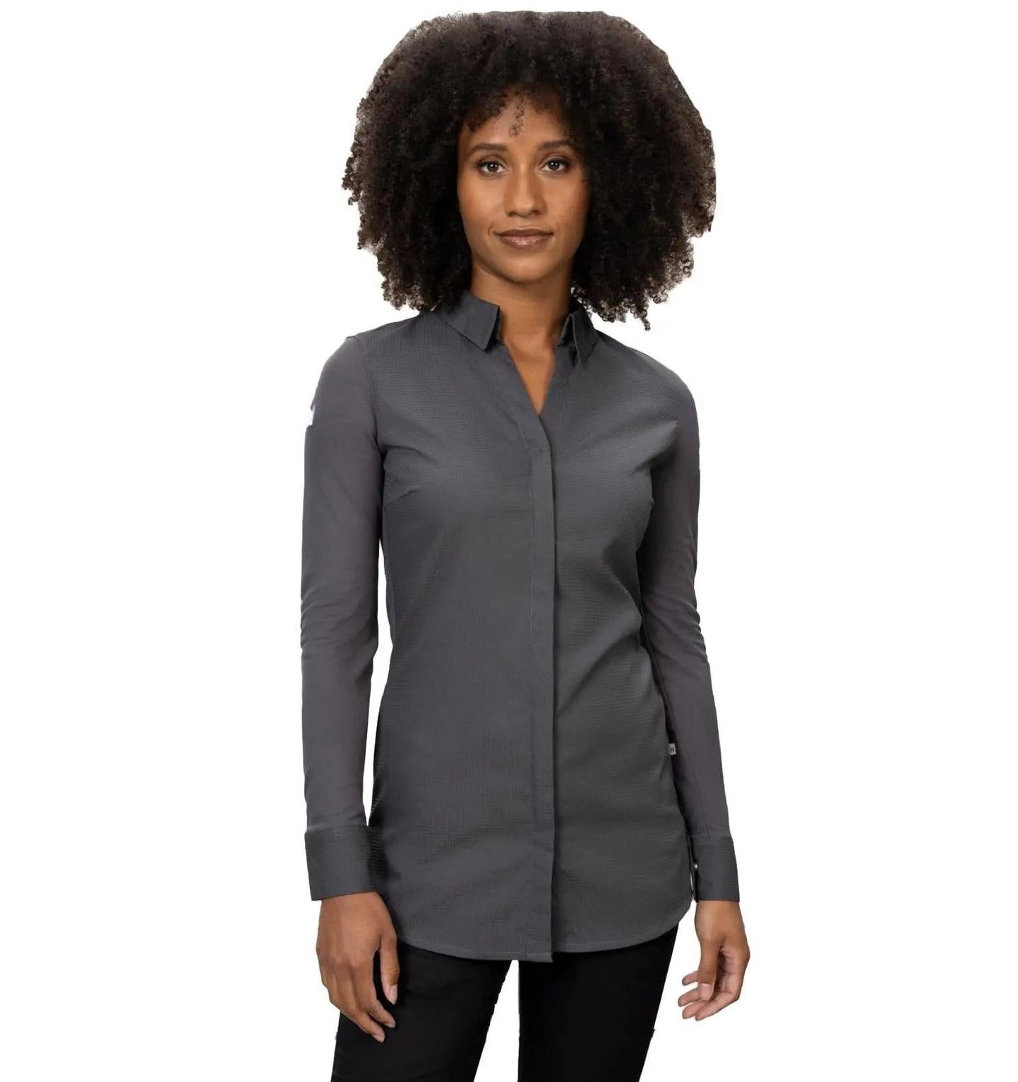 Le Nouveau Chef Sophie Women's Chef Coat-Dark Grey
