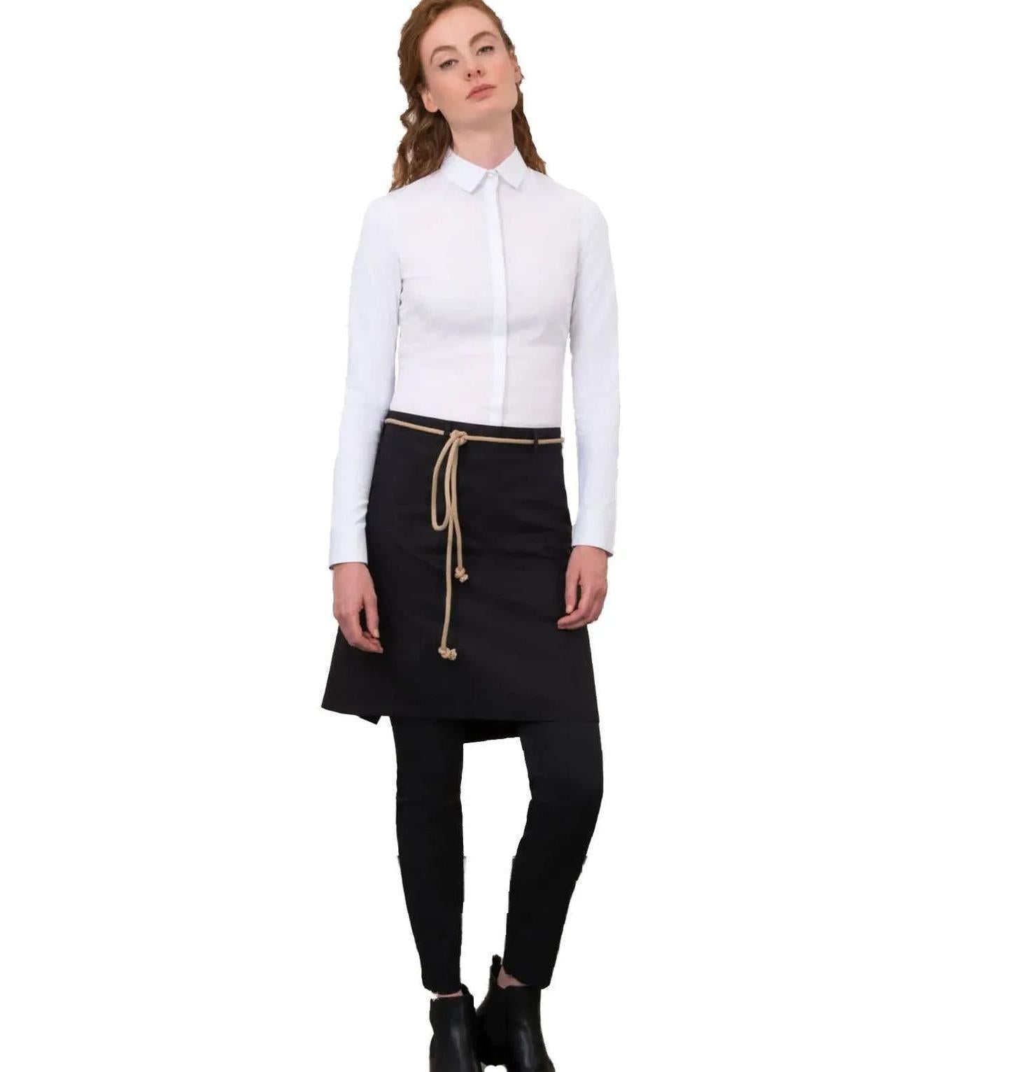 Le Nouveau Chef Spanish Short Chef Aprons-Black