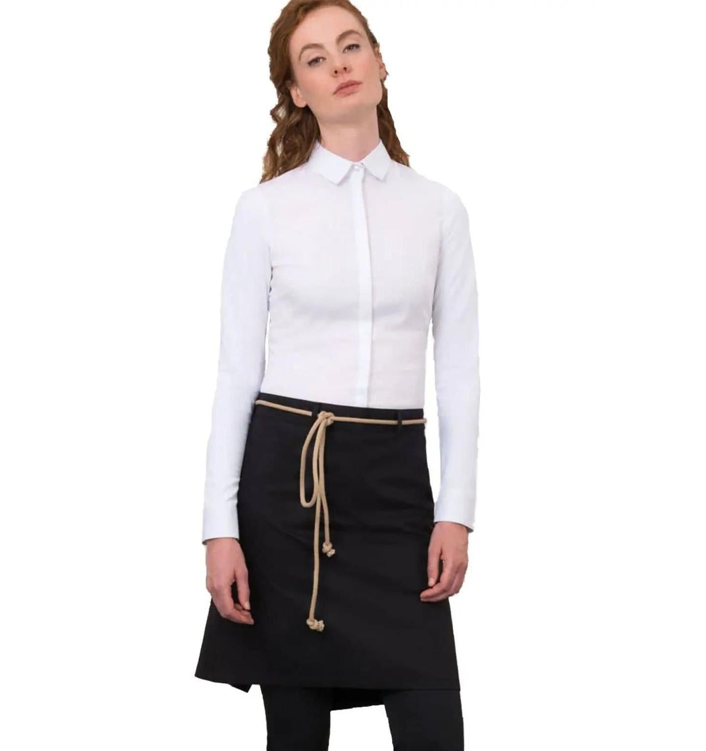 Le Nouveau Chef Spanish Short Chef Aprons-Black