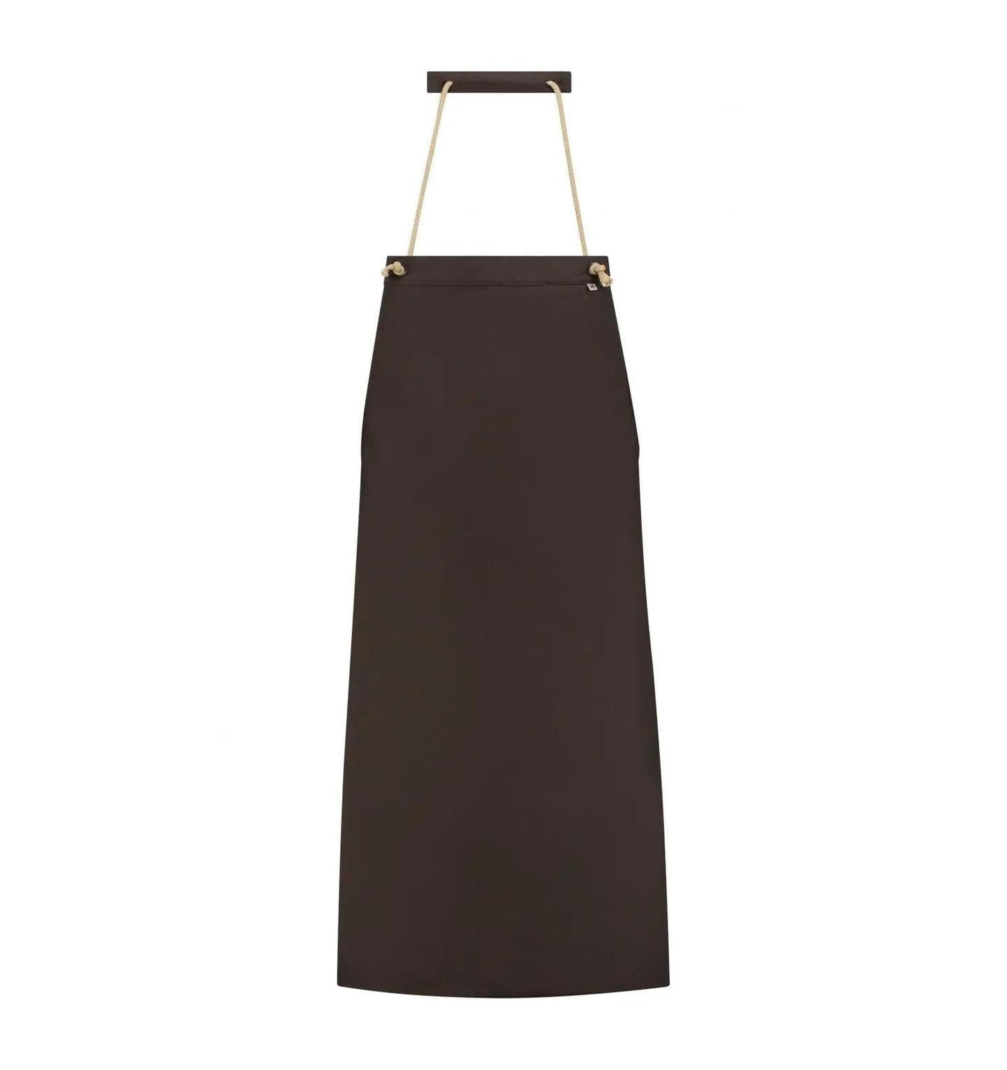 Le Nouvean Chef Spanish Bib Aprons Brown Canvas-Frontview