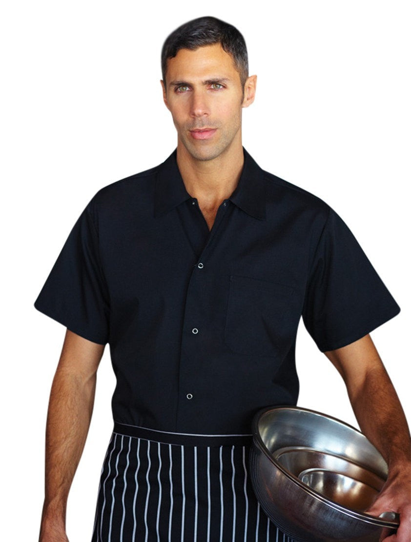 Chef Works Utility Shirt Black Front Profile