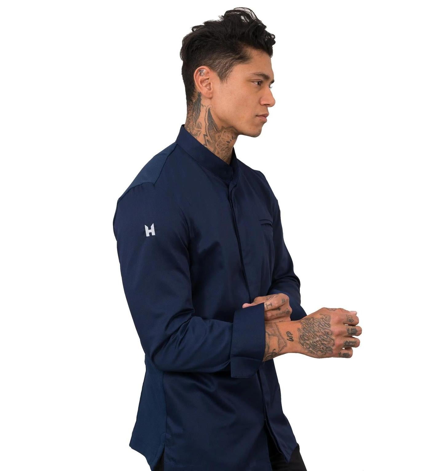 Le Nouveau Alain Chef Jacket Patriot Blue-sideview