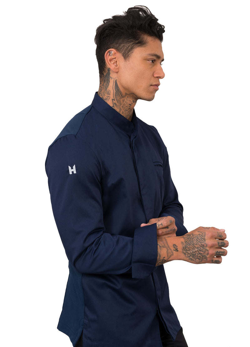 Le Nouveau Alain Chef Jacket Patriot Blue-sideview