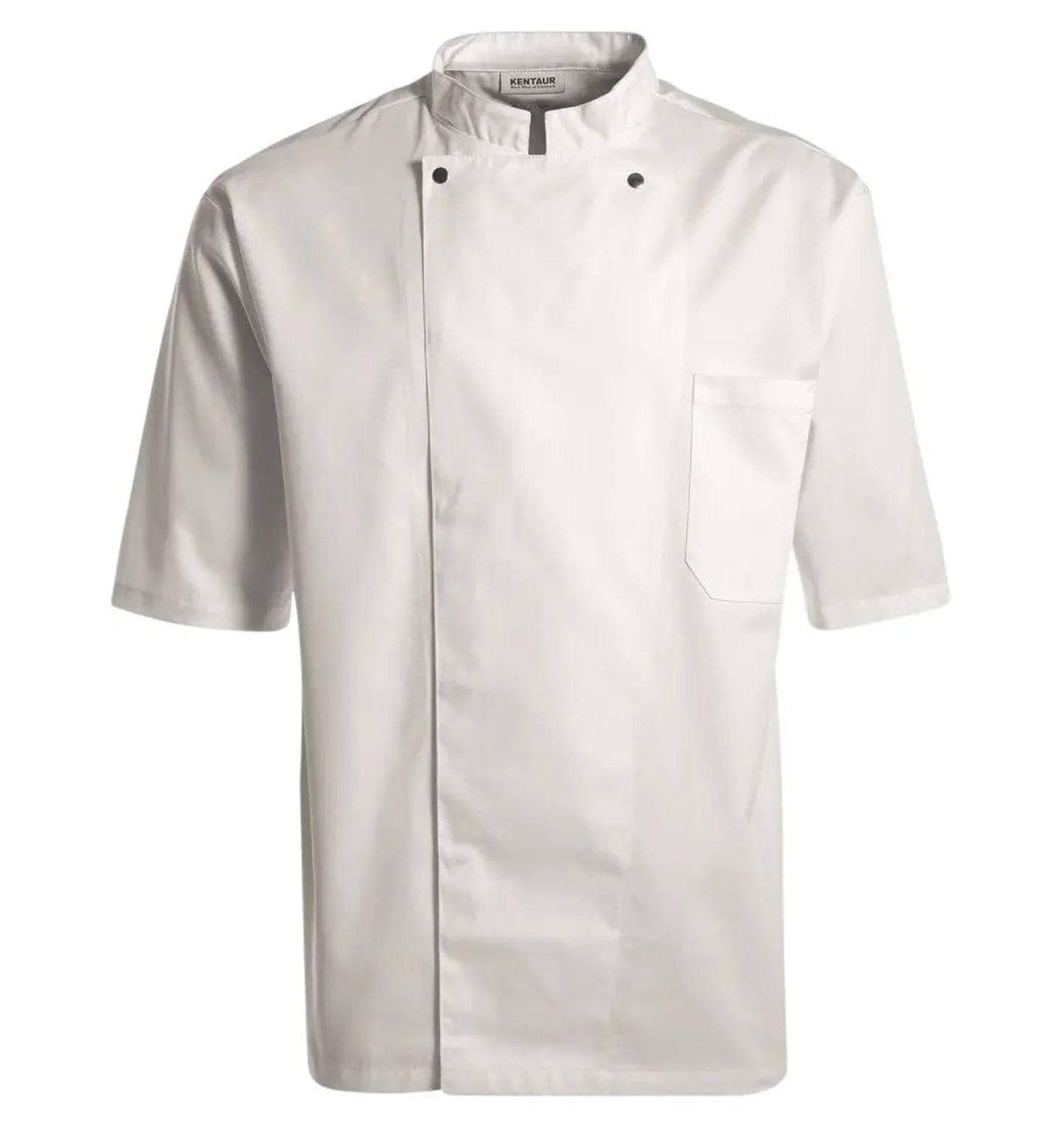 Kentaur 2360 Short Sleeve Unisex Chef/Waiter Jacket - White - Front View