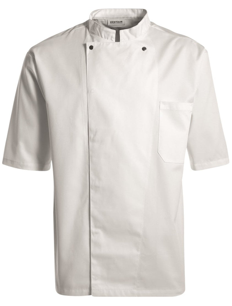 Kentaur 2360 Short Sleeve Unisex Chef/Waiter Jacket - White - Front View