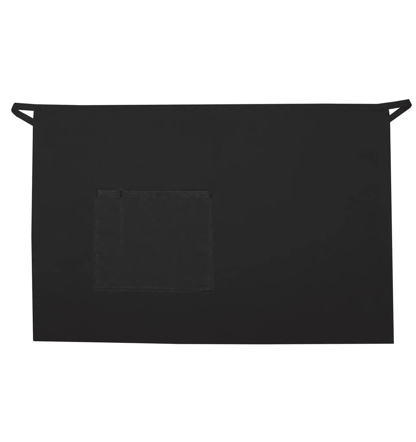 Half Bistro Apron w/Center Pockets 19"L x 28"W Black Spread