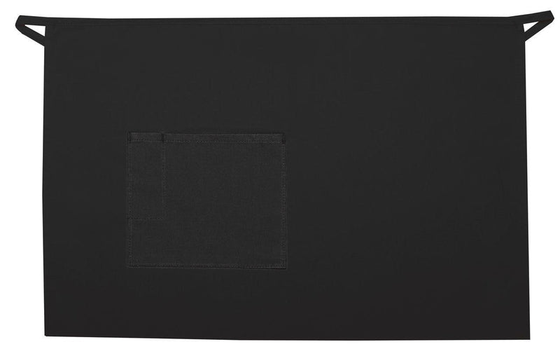 Half Bistro Apron w/Center Pockets 19"L x 28"W Black Spread