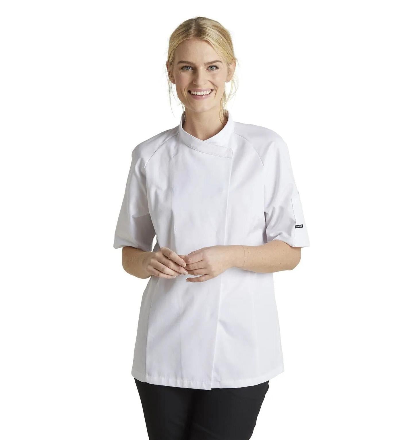Kentaur 13500 Women's Chef/Waiters Jacket - White - Front View