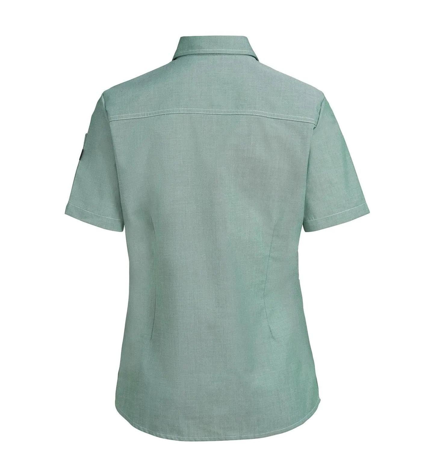 Ladies Shirt S/S Chambray Green - Back
