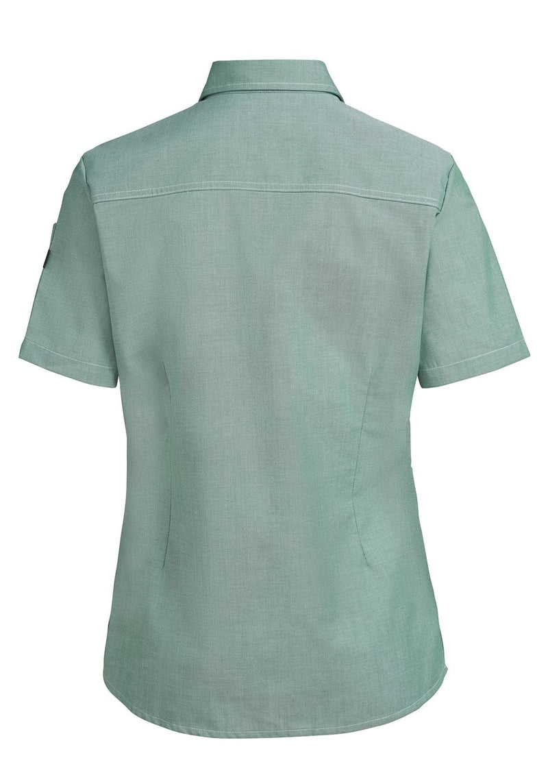 Ladies Shirt S/S Chambray Green - Back