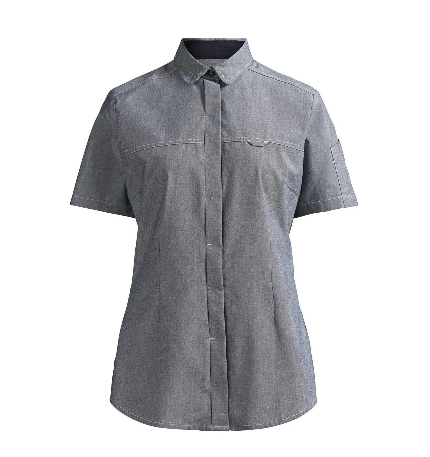 Ladies Shirt S/S Chambray Grey Main