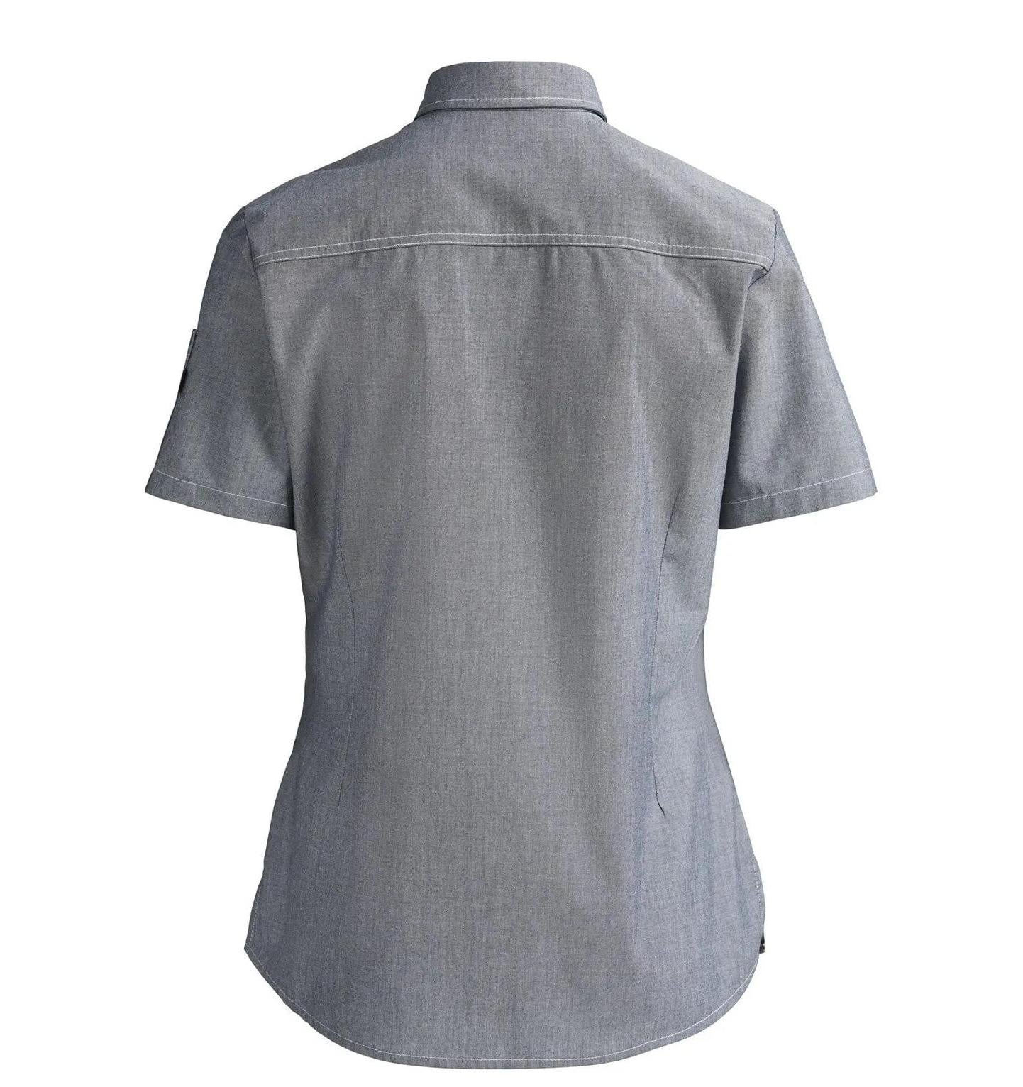 Ladies Shirt S/S Chambray Grey - Back