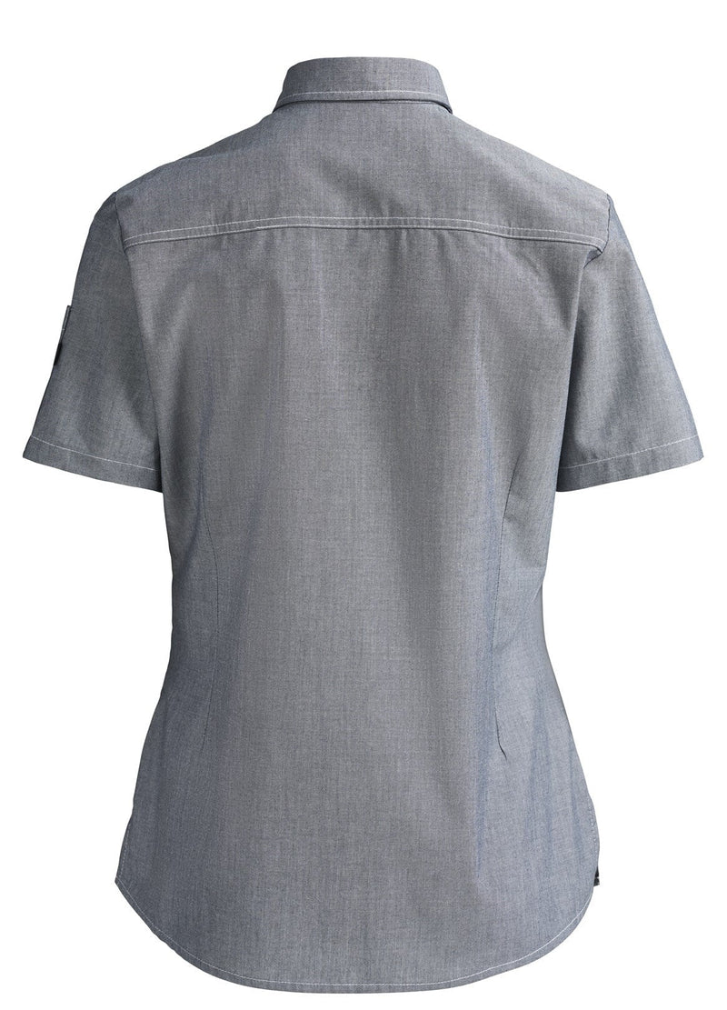 Ladies Shirt S/S Chambray Grey - Back