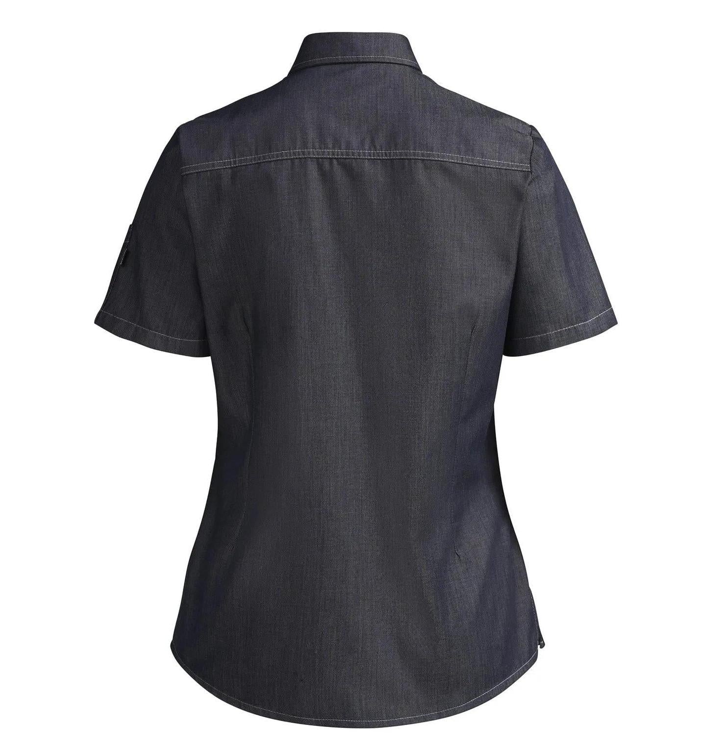 Ladies Shirt S/S Ocean Grey - Back