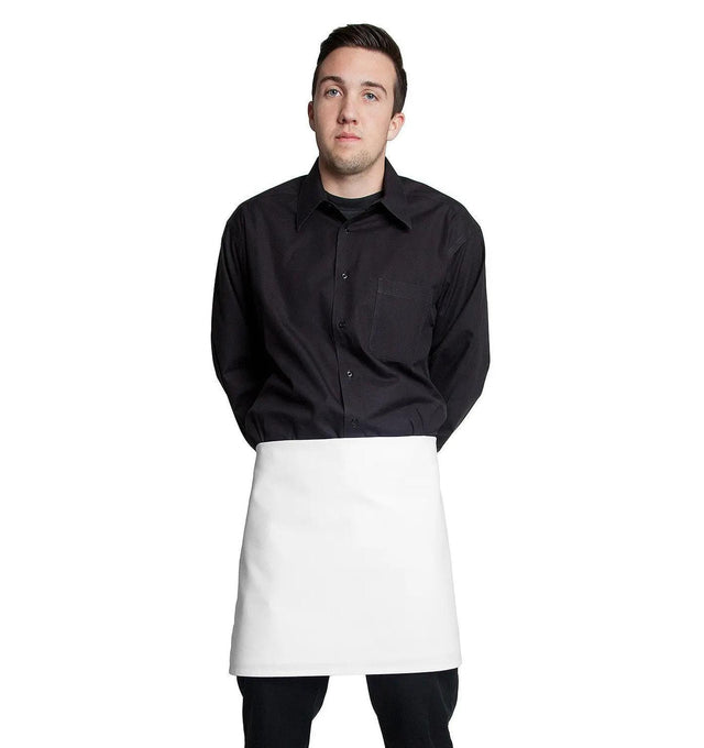 4 way Apron - White 16" L X 28" W White Waist Front