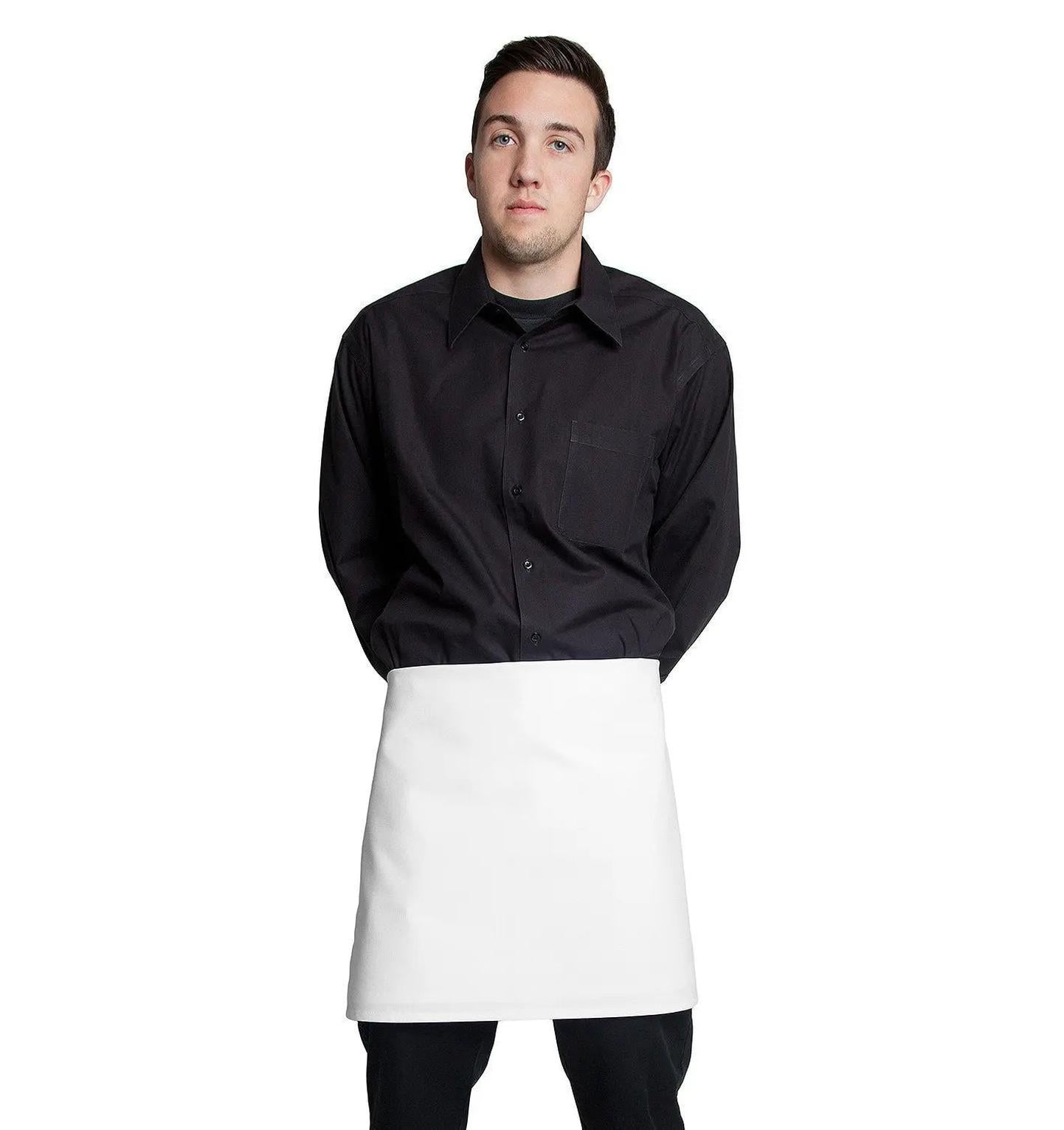 4 way Apron - White 16" L X 28" W White Waist Front